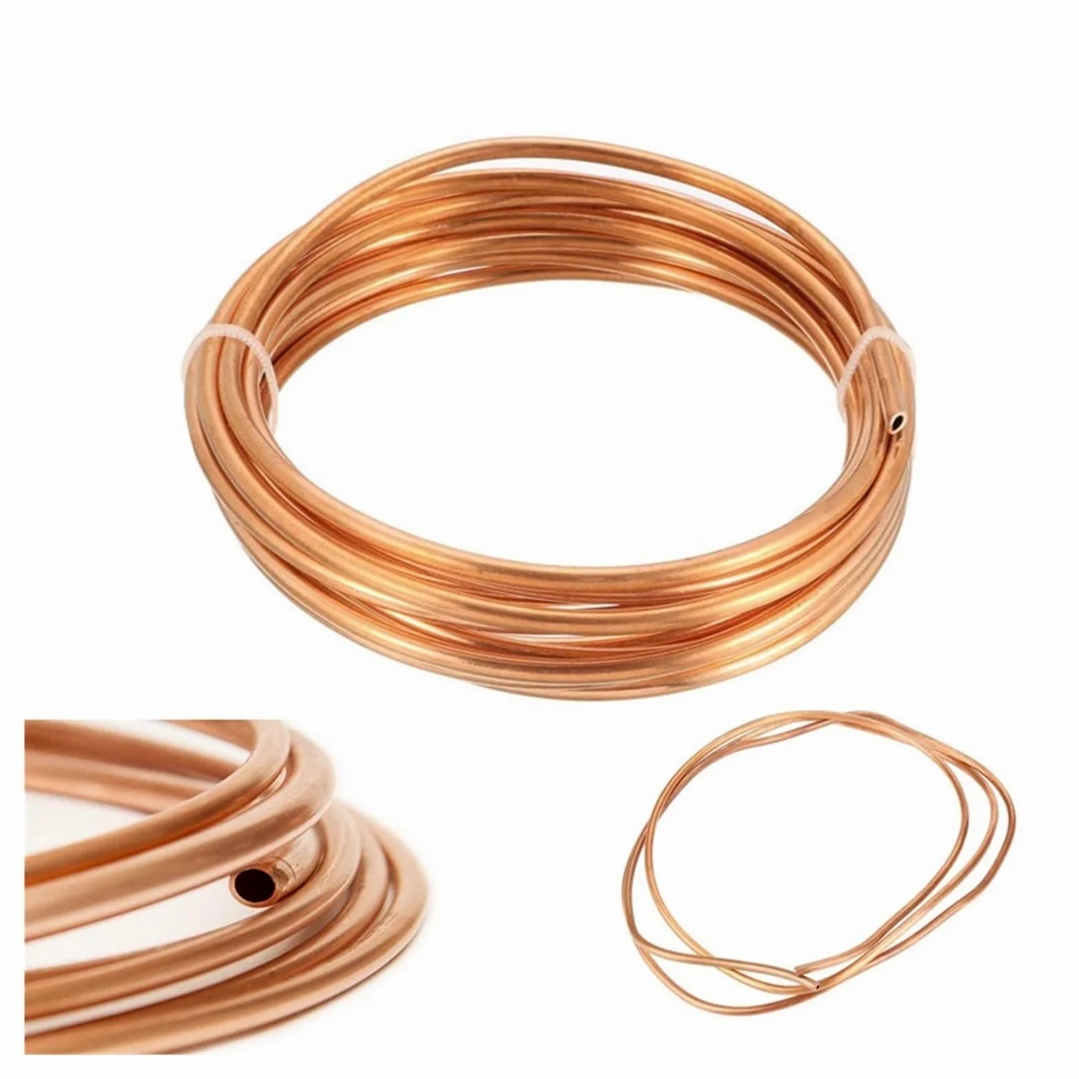 Alambre de cobre, Tubo de cobre blando Tianwandong 1 m, tubo bobina, diámetro exterior 2 a 8 mm, interior a 6, tubería alambre puro for aire acondicionado y refrigeración(12x9mm)