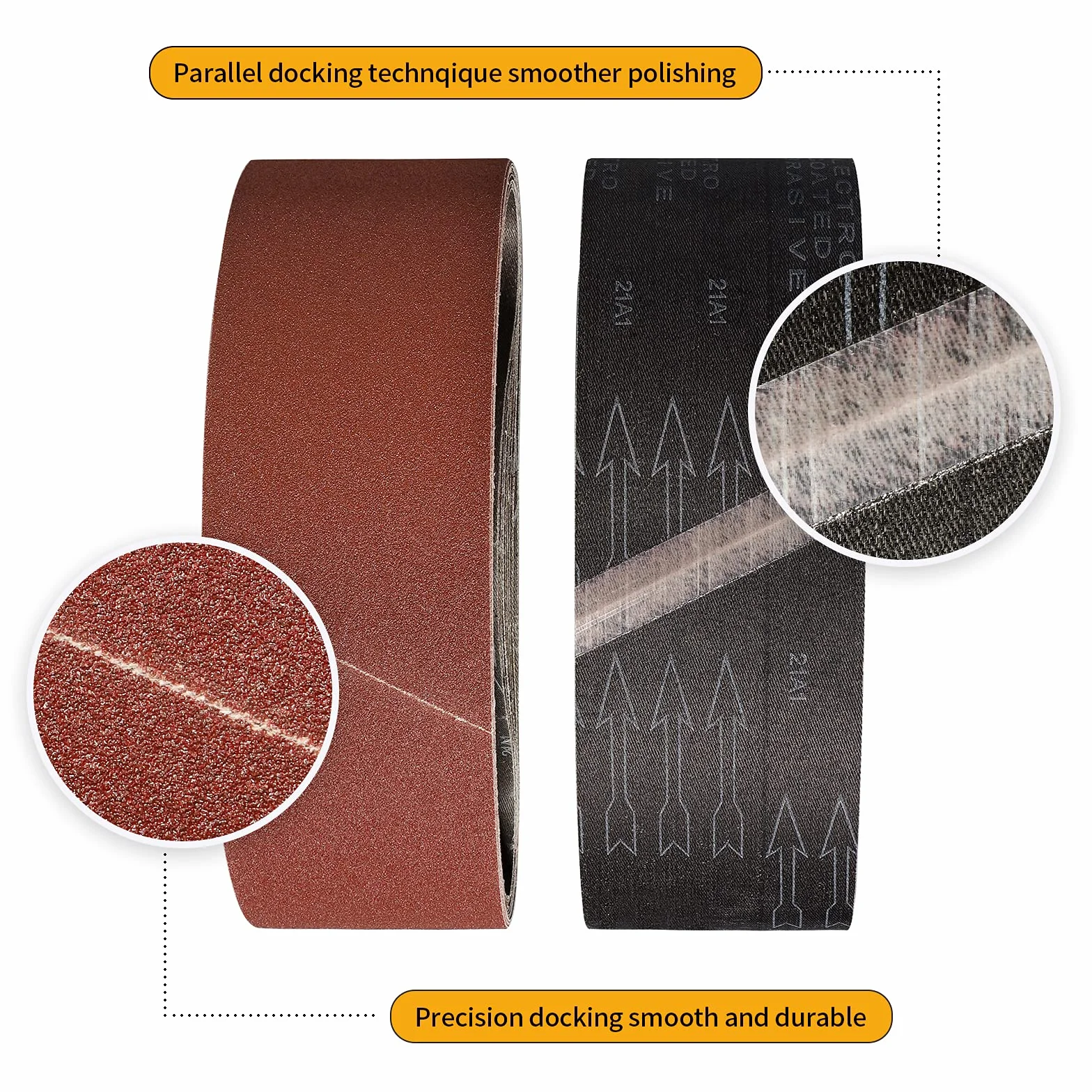 Juego de bandas de lija 100x915mm grano 100 para lijadora de banda madera metal pintura 10 piezas