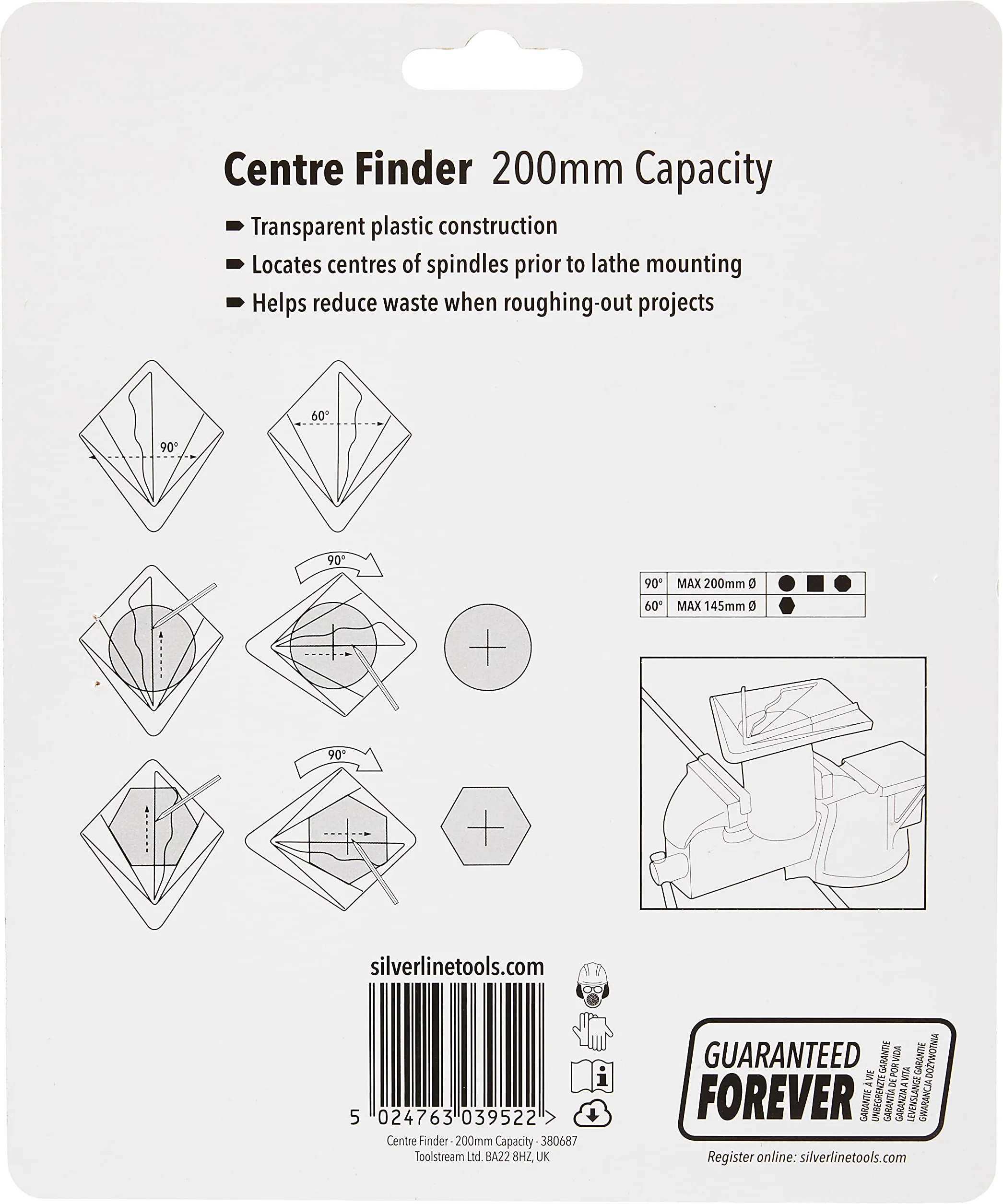 Silverline Tools Calibre Buscacentros 200 mm