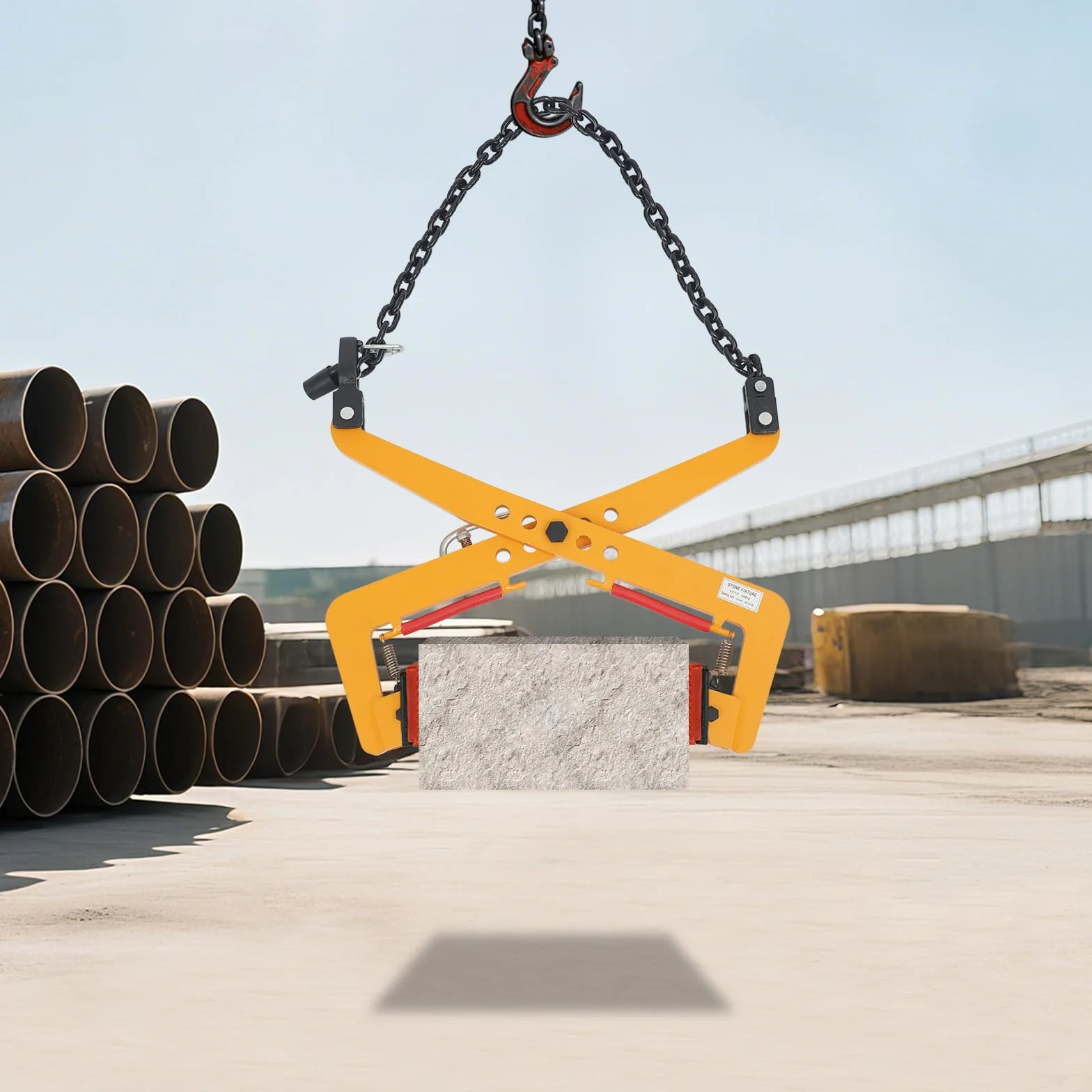 Abrazadera de elevación de piedra grúa cadena pinza herramienta elevador de carga 350 kg apertura 30 51 cm construcción industria elevación transporte