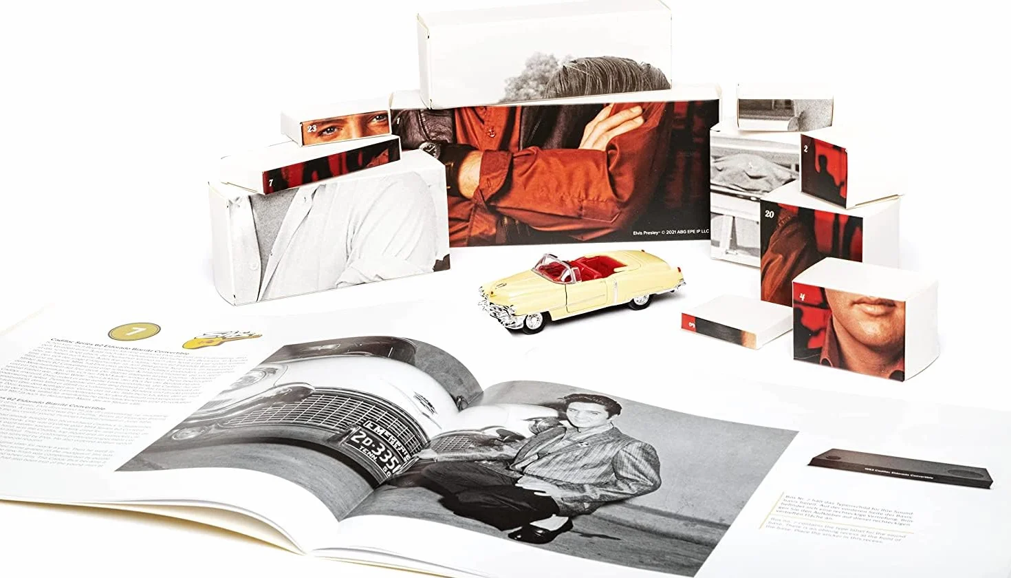Franzis Elvis Presley 55120-7 Calendario de Adviento escala 1:38 con módulo de sonido y libro, multicolor 14+