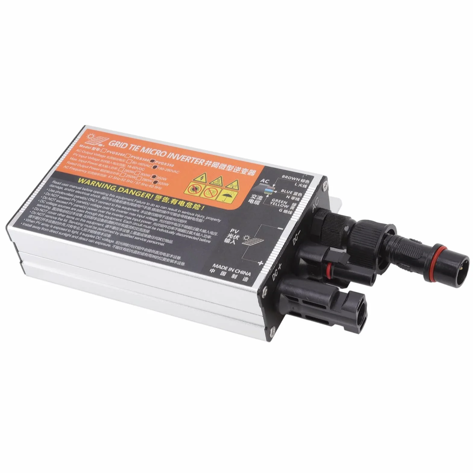 Inversor de lazo de cuadrícula, Microinversores para paneles solares Microinversor Solar Grid Tie 18‑60V inversor solar con alta tasa de conversión para pequeños sistemas solares