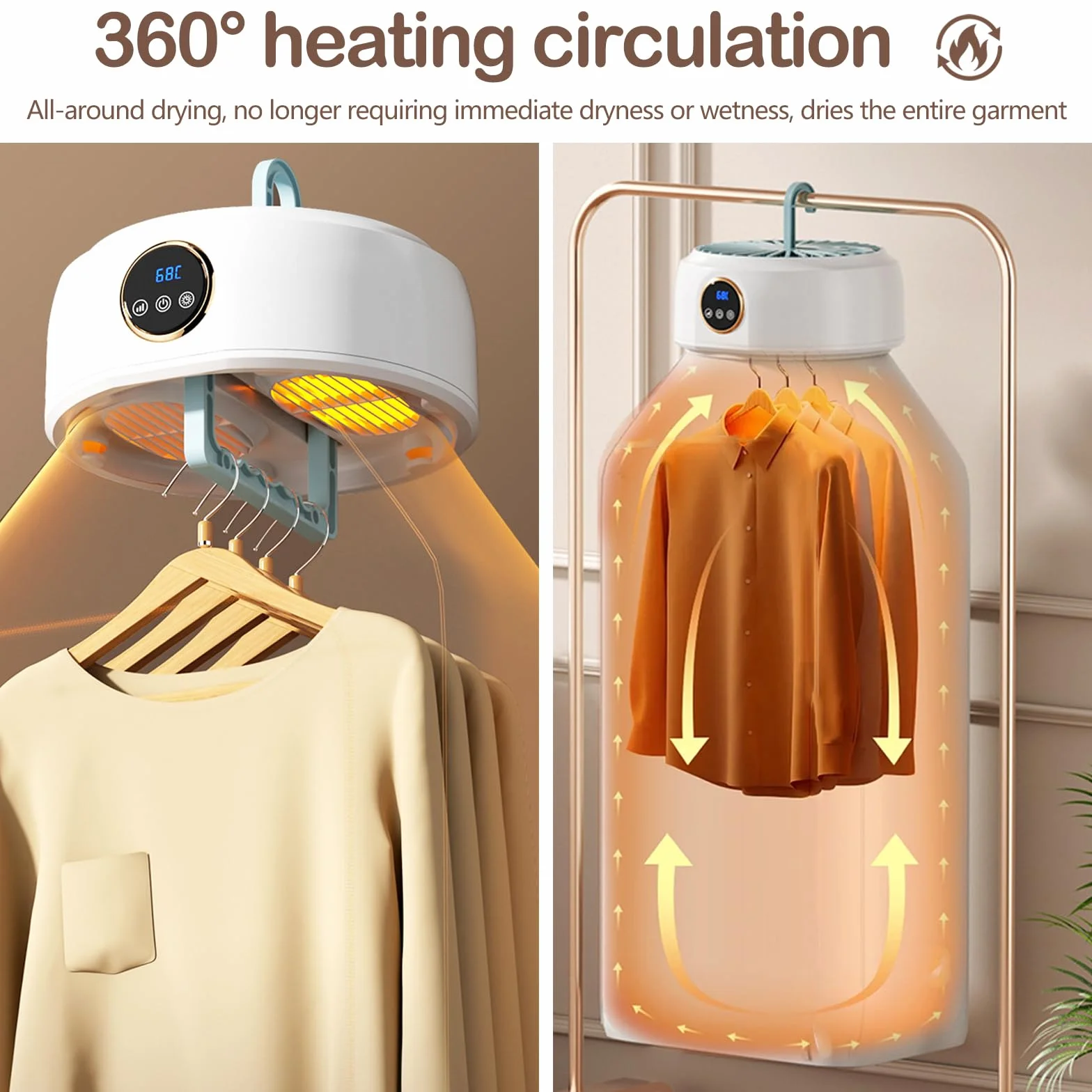 Secadora De Ropa Portátil, Mini Secadora Plegable Bombas De Calor Con Temporizador 1-8h