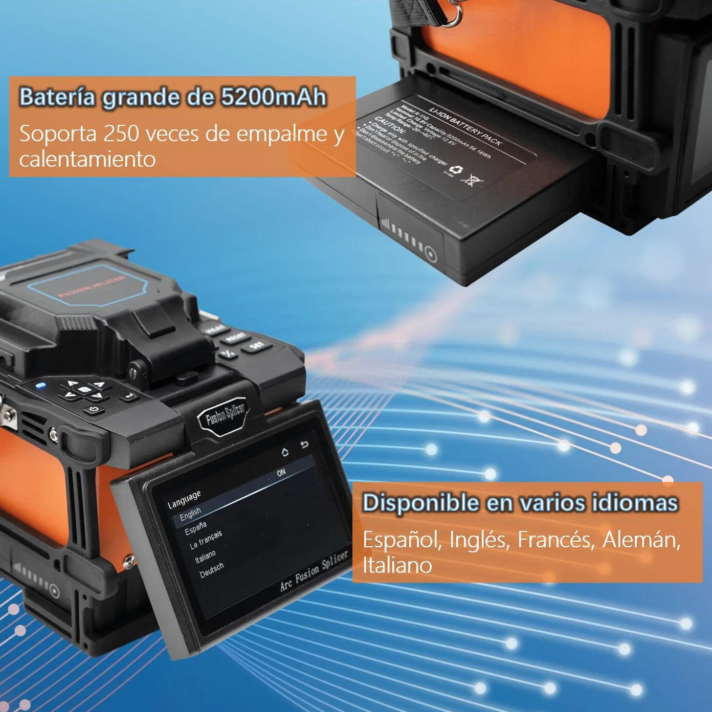 Fusionadora de fibra óptica X800 Alineación de Núcleo a Núcleo para Telecomunicaciones MAN FTTx Rápida Automática