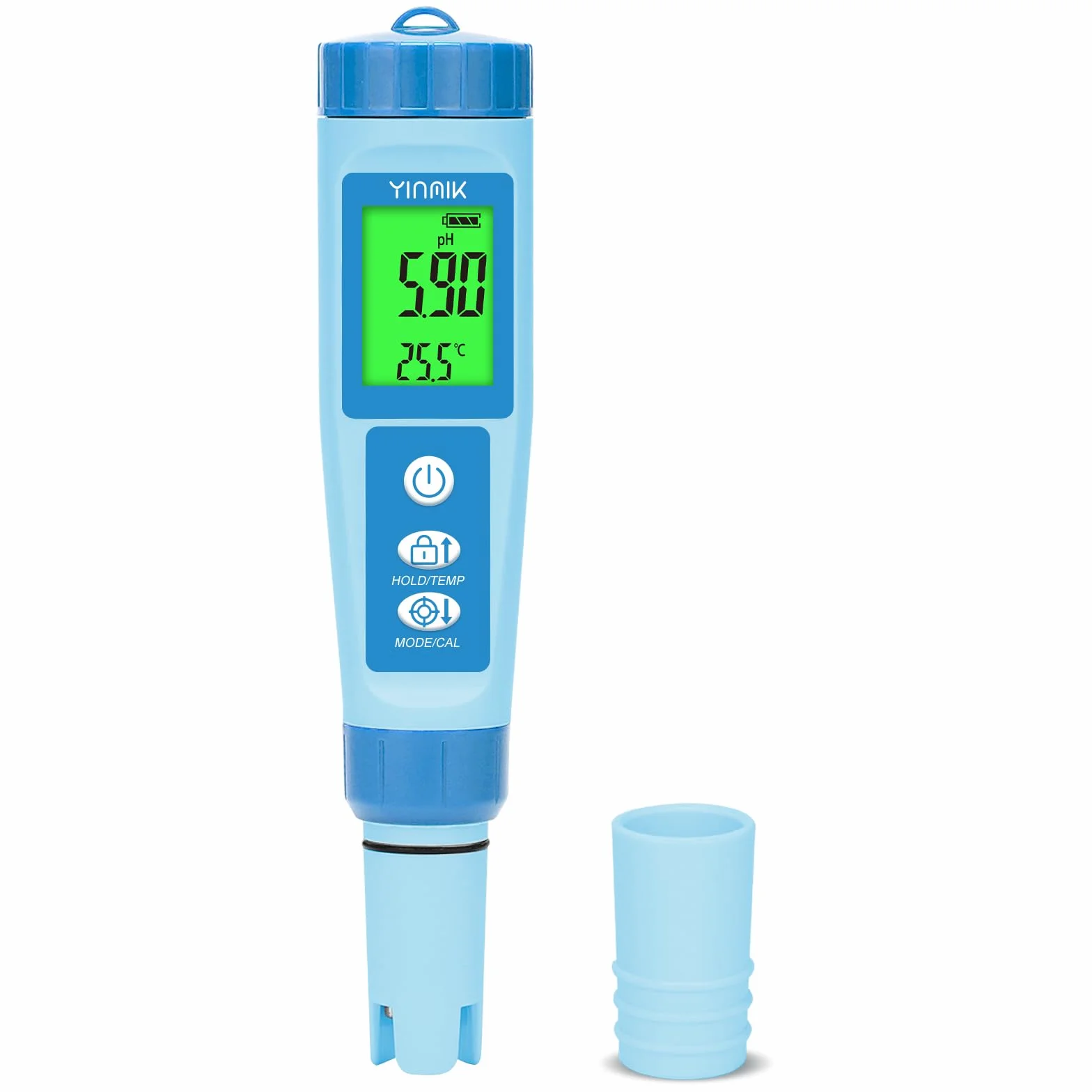 Medidor de pH y EC Hidropónico 4 en 1, Comprobador Digital de pH PPM y TDS