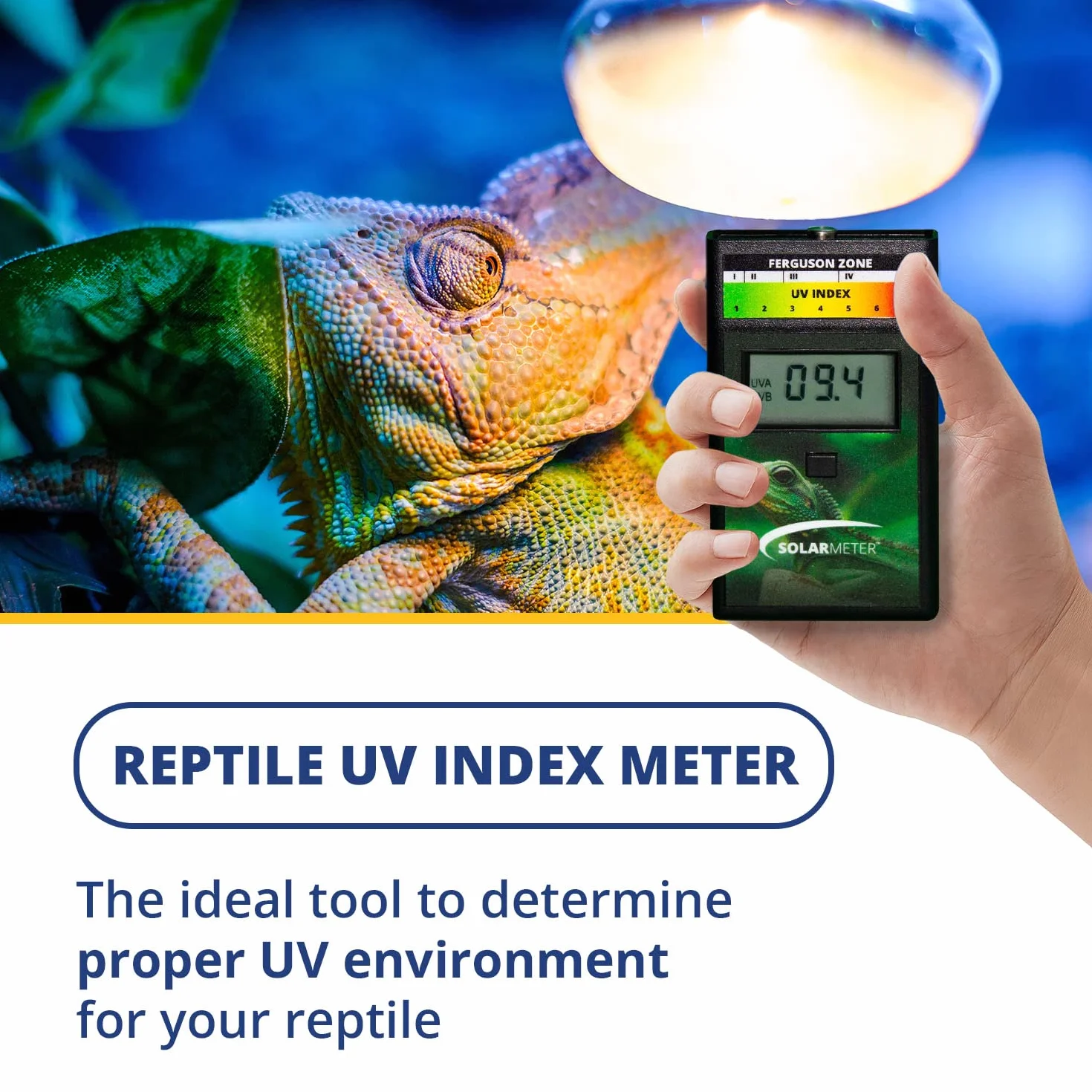 Solarmeter Model 6.5R - Medidor de índice UV para reptiles, polímero ABS, color negro