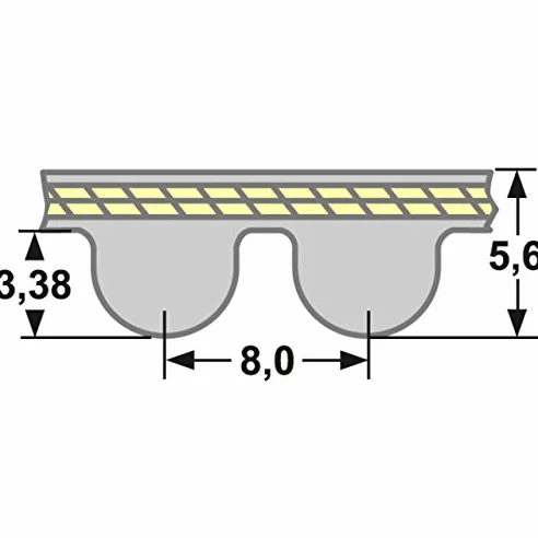 Correa dentada HTD - 2400-8M - 50 mm de ancho