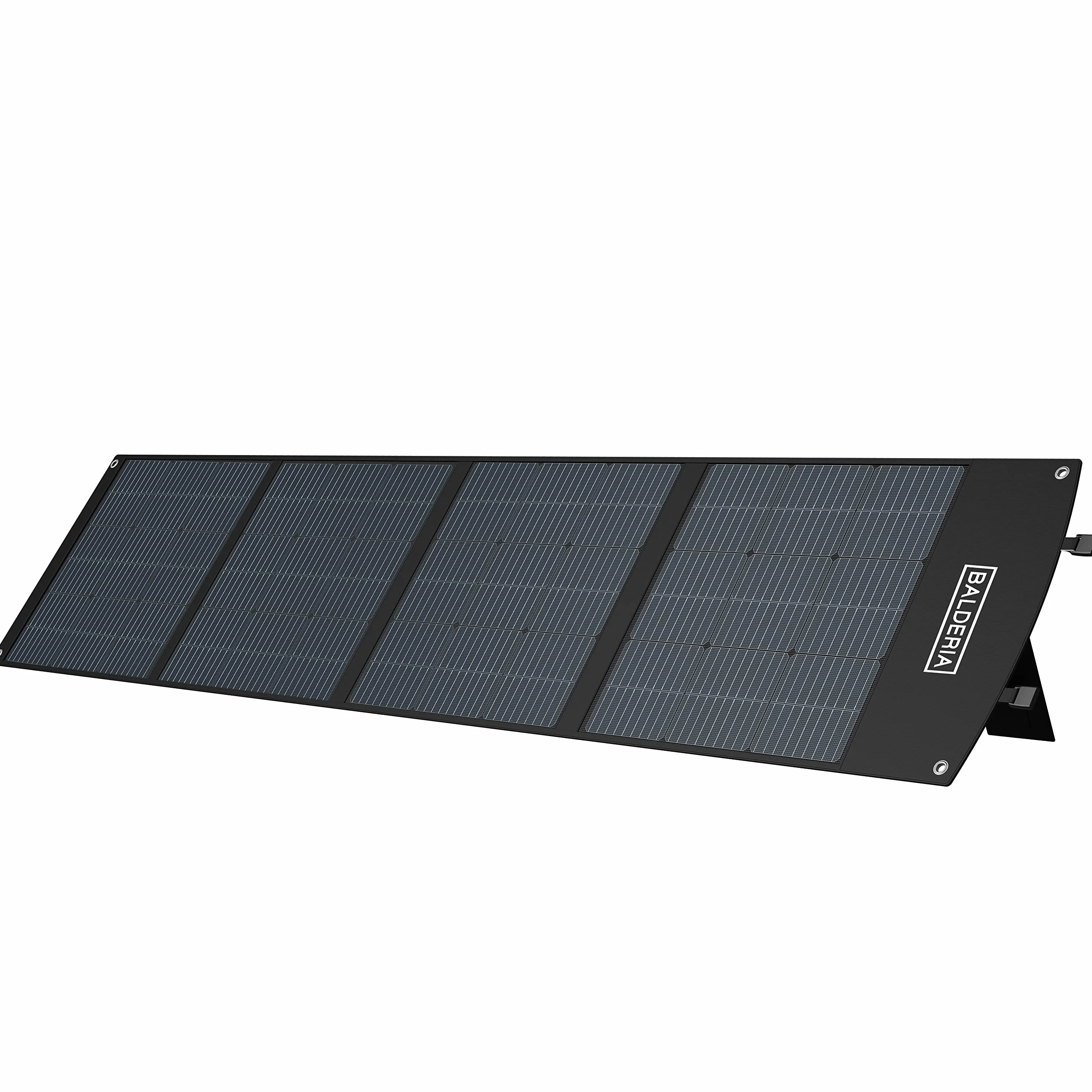 BALDERIA Solarboard 200W | Panel solar plegable | Placa solar para estaciones de energía, baterías, generadores móviles | Con DC, USB, 4 soportes y asa | Para exteriores, camping, autocaravana, barco