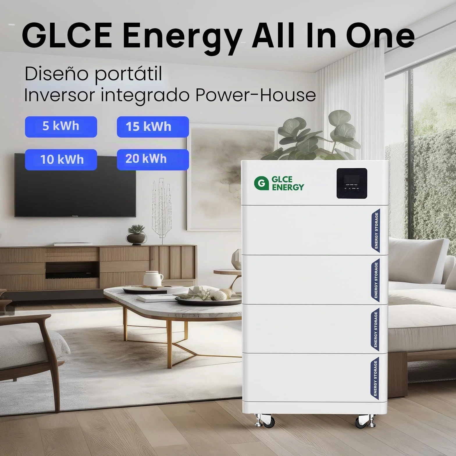 51.2 V 200 Ah Batería apilable LiFePO4 con inversor de 5 kW, estación de energía 10.24 kWh, batería de litio para sistema de almacenamiento solar/RV/sistema de almacenamiento de energía