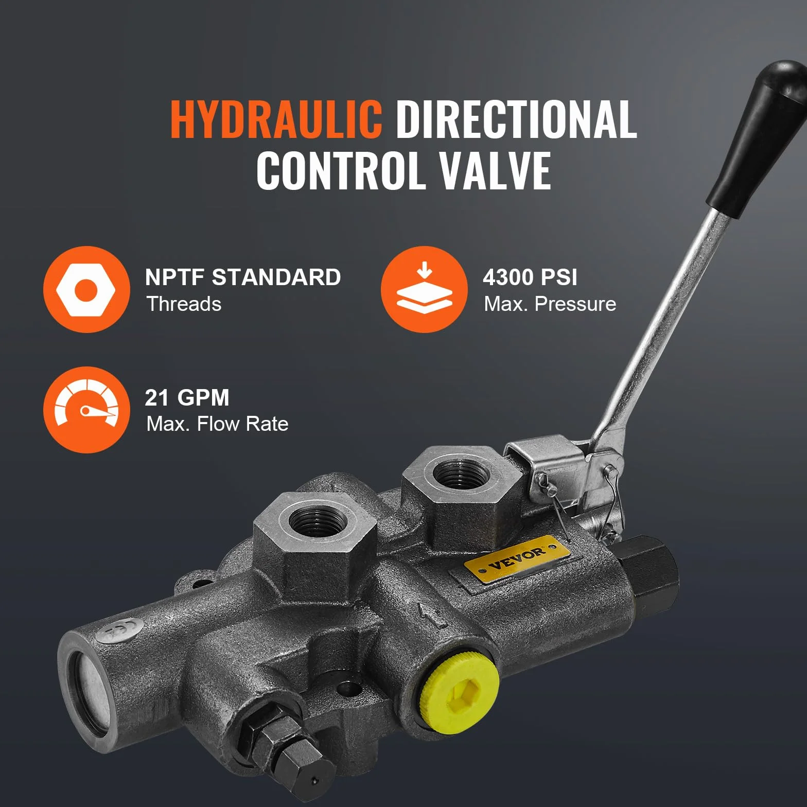 VEVOR Kit de bomba hidráulica de troncos, 16 GPM, bomba de engranajes hidráulica de aluminio de 2 etapas 4000 PSI, con válvula de entrada de 1'', salida NPT de 1/2'' 3600 RPM, para motor pequeño