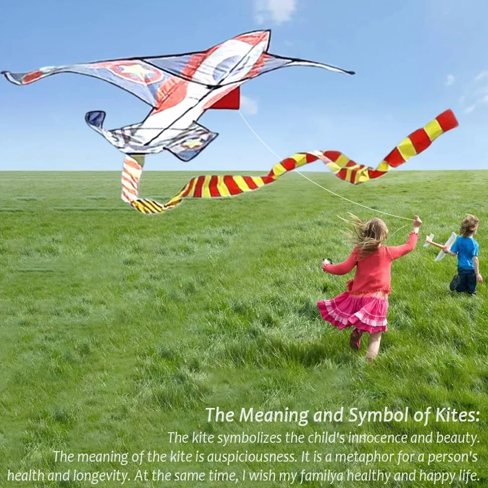 Cometa de avión para niños y adultos, regalo fácil de volar, incluye 100 m hilo