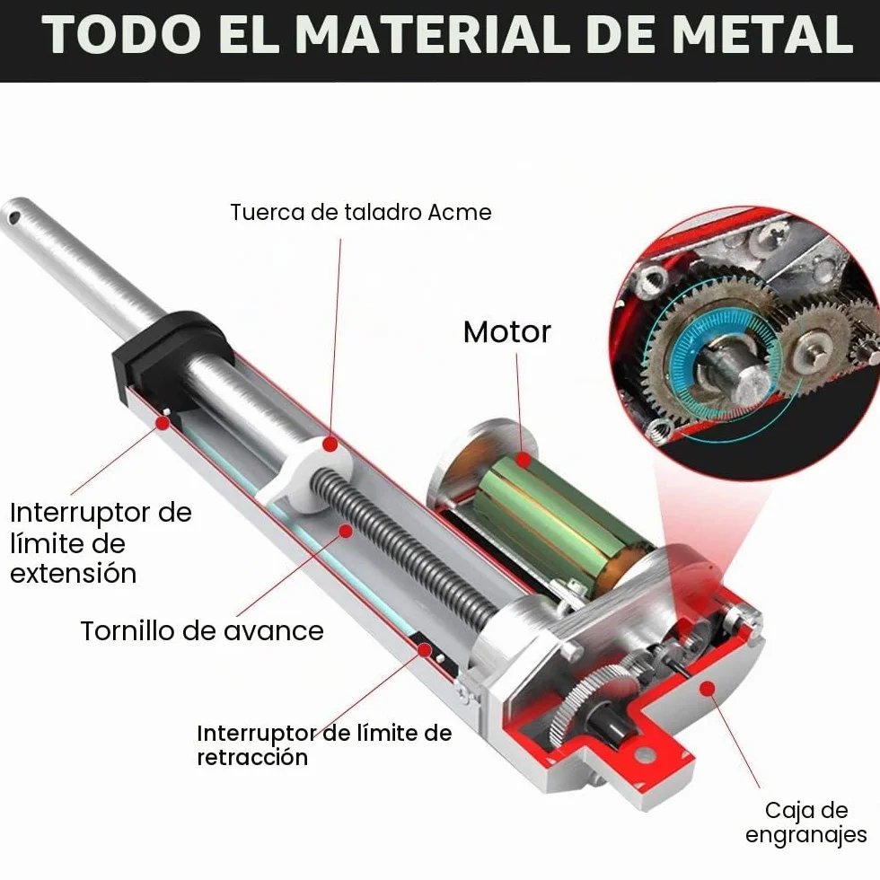 DCHOUSE Actuador lineal 1000N 50mm 12V CC para puertas electrónicas médicas