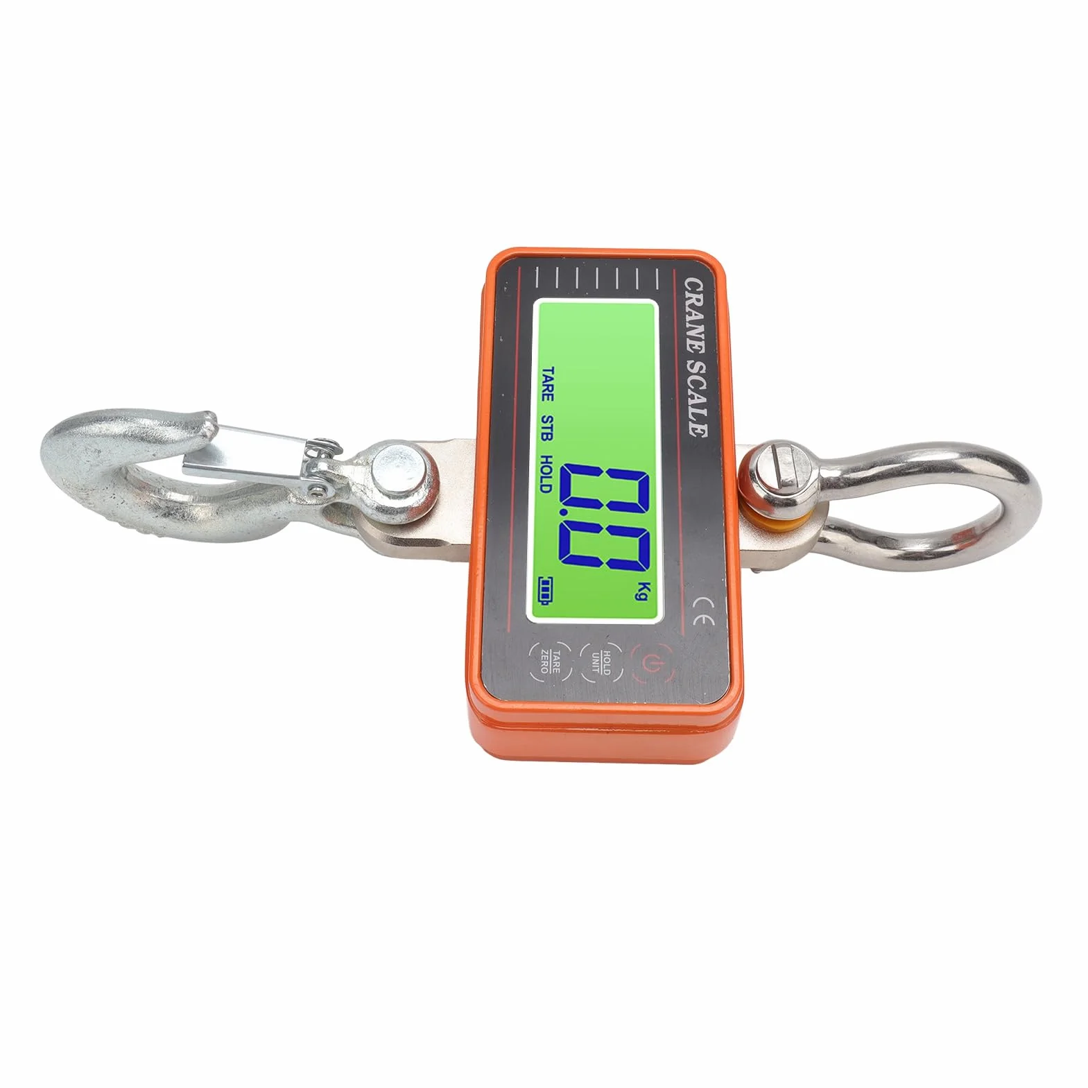 Báscula de Grúa Digital Industrial, 1500 kg/3000 lb, Pantalla LED, Control Remoto Inalámbrico 20 m, Sensor de Aleación de Acero, Naranja