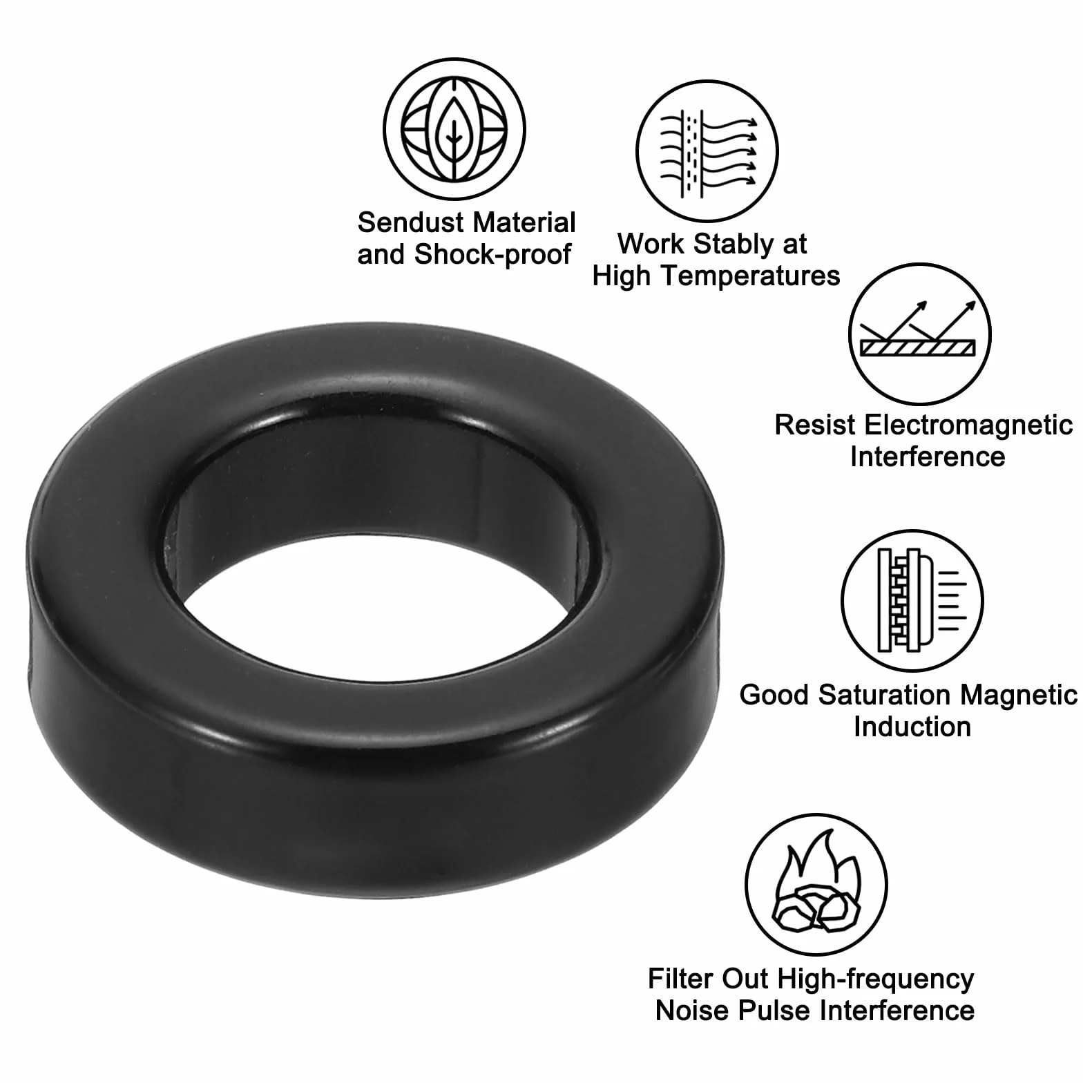 Toroide Núcleo 23x36x13mm Ferrita Anillo Toroidal Transformador para Señal Transmisión Negro