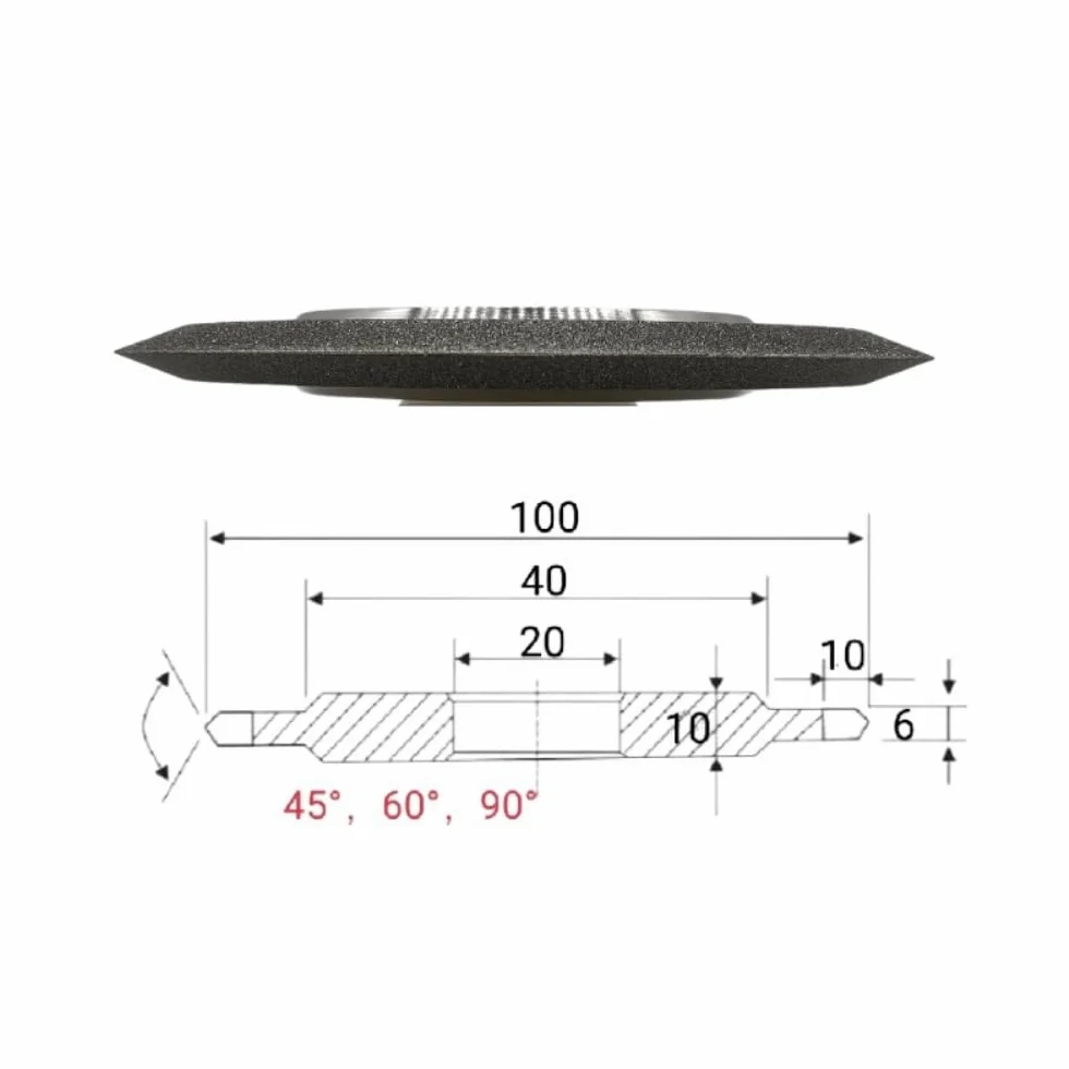 Disco afilador de Amoladora Manual de Muela de Diamante SDC de Doble Borde de Desarrollo for Herramienta de Corte de fresado de Acero de tungsteno y Metal de carburo(125Dx32H V60,200_1 PC)