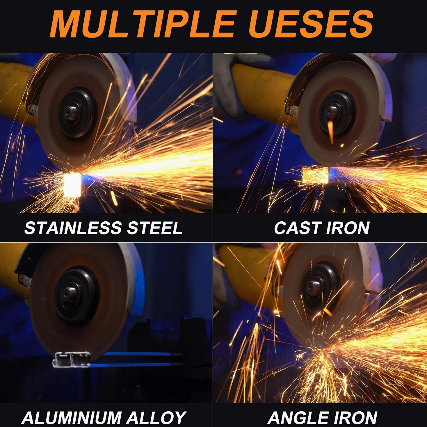 Ruedas de corte de 4 1/2 pulgadas, paquete de 105 ruedas de corte de metal y acero inoxidable para amoladora angular, disco de corte ultrafino