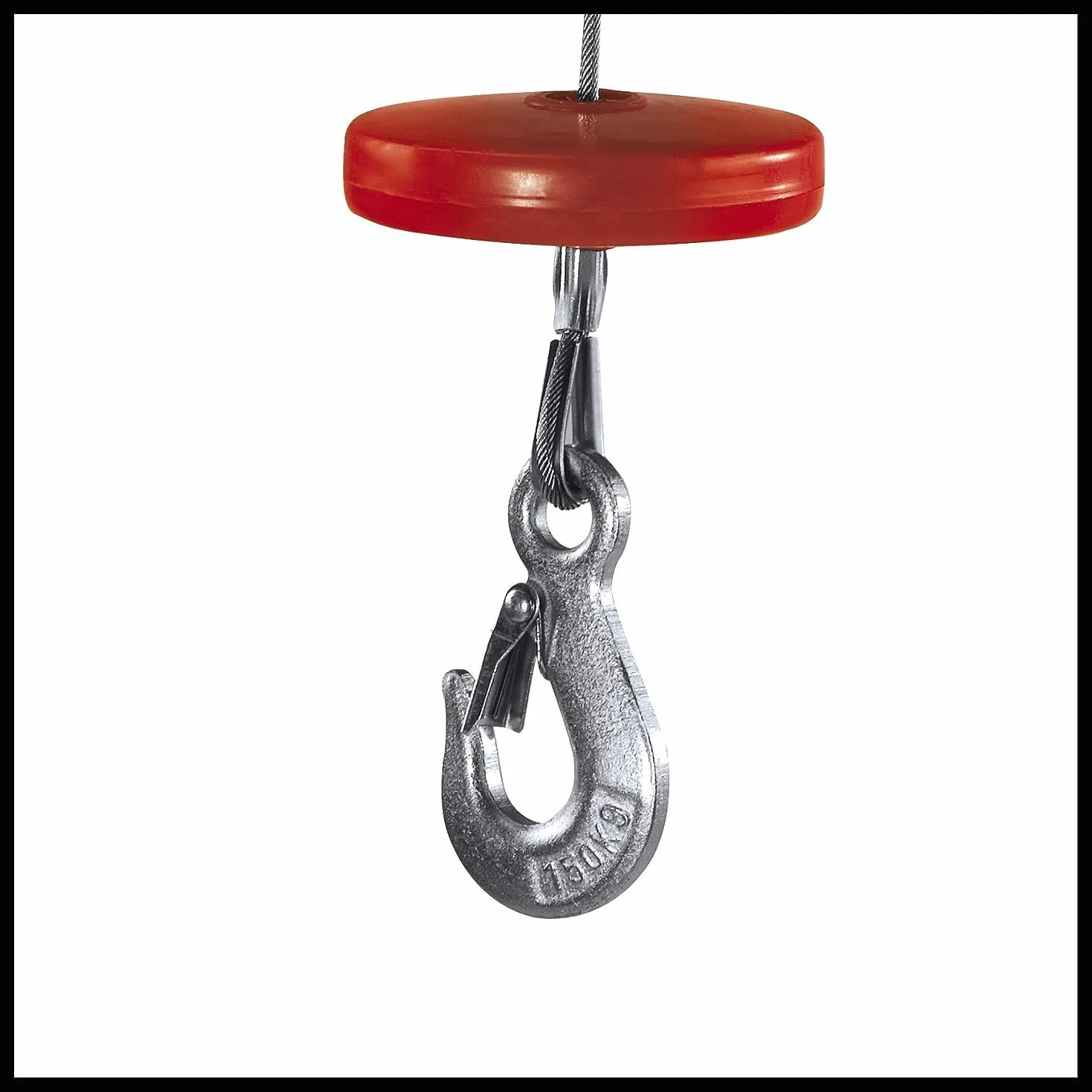 Einhell Polipasto eléctrico - TC-EH 250, 450 W, parada de emergencia e interruptor termostático, Cable de alambre sin torsión de 12 m, rodillo guía con gancho de carga y cierre de seguridad, Rojo