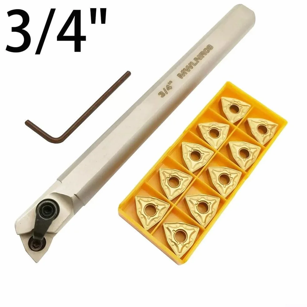 Niceminiwall ZQ1616R-2 Herramienta de ranurado de corte de ranurado + 10 piezas de insertos de torneado de carburo SP200 para CNC