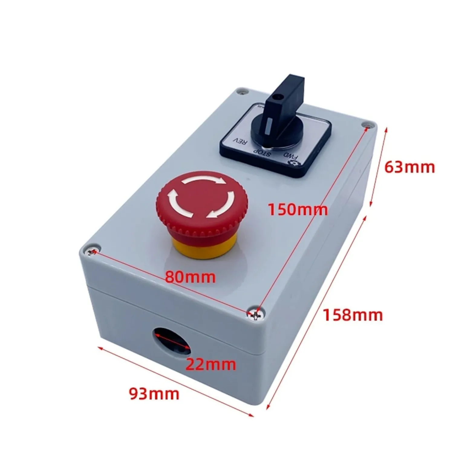 Selector de Leva con pulsador de Parada de Emergencia eléctrico trifásico de 20 A, LW26-20A 5.5N/3, Interruptor de Avance y Retroceso