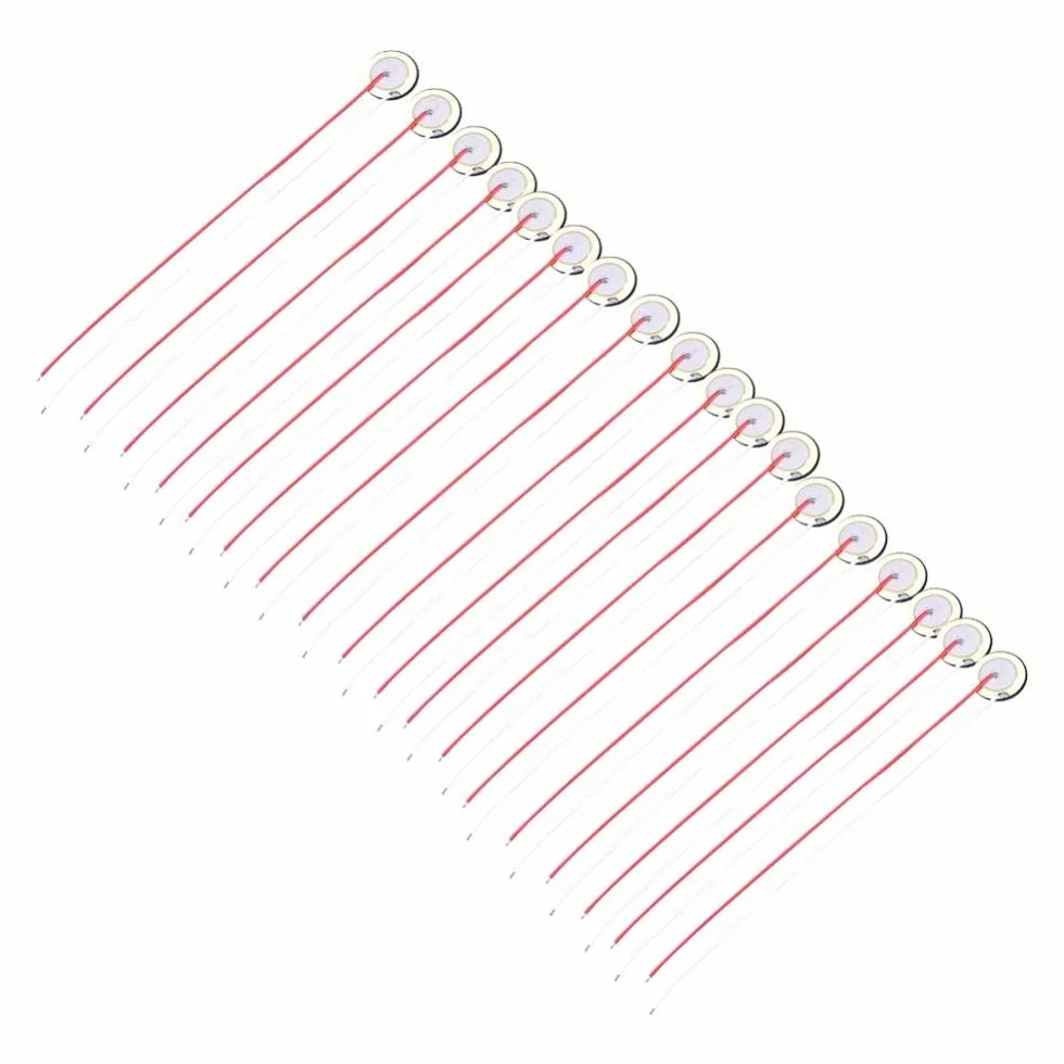 Alomejor Disco Piezoeléctrico CE Alta Sensibilidad con Captador de Cable Transductor Micrófono Disparador Timbre(18pcs)