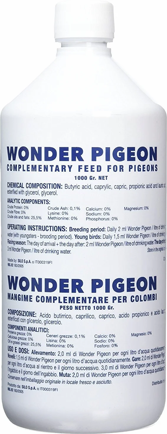 WONDER SRL Wonder Pigeon 16-59327 Botella - 1000 g, para pájaros