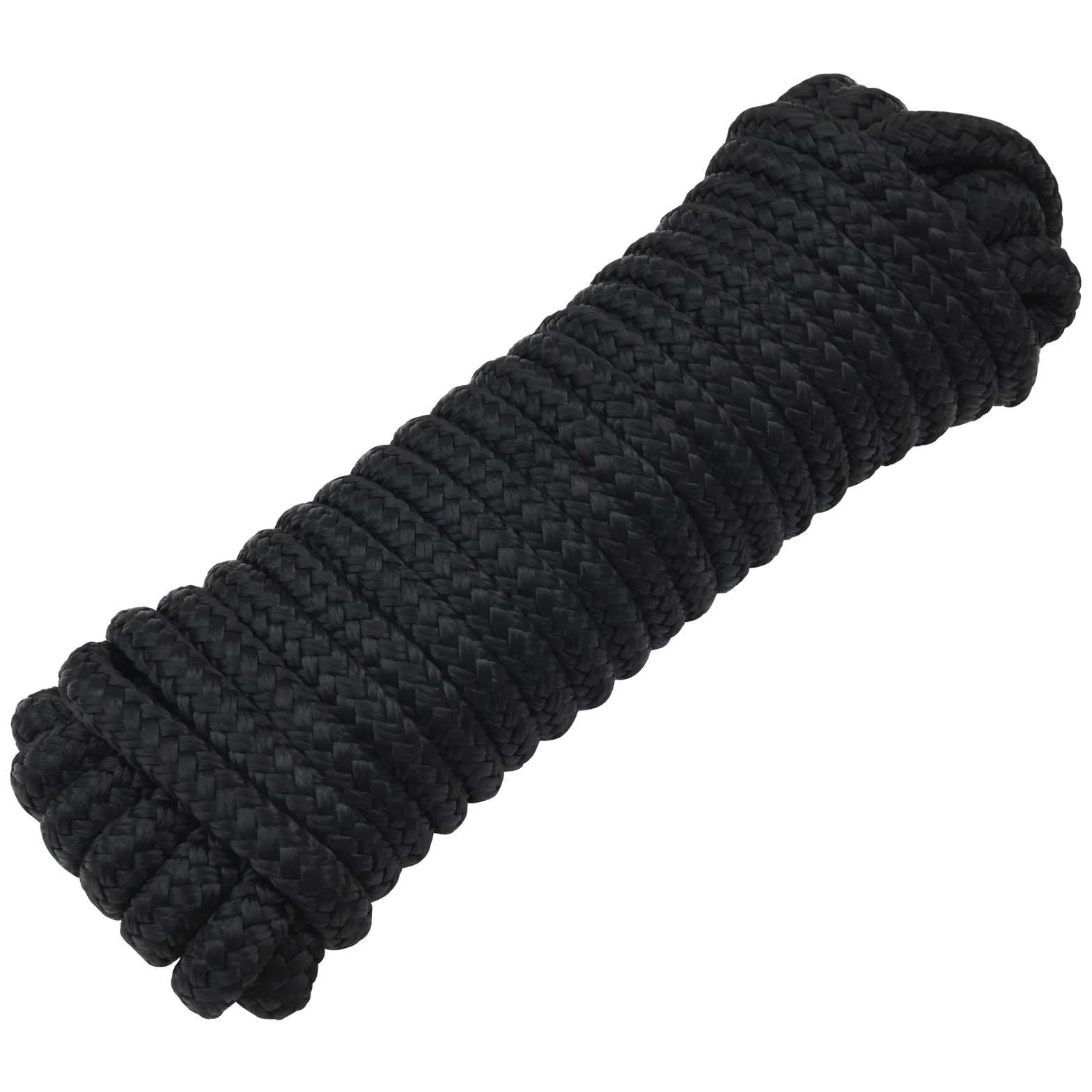 Cuerda para barco de 9 m de poliéster, 1 cm de diámetro, cuerda negra para fijar tensores para jardín, barco, camping, taller y exterior