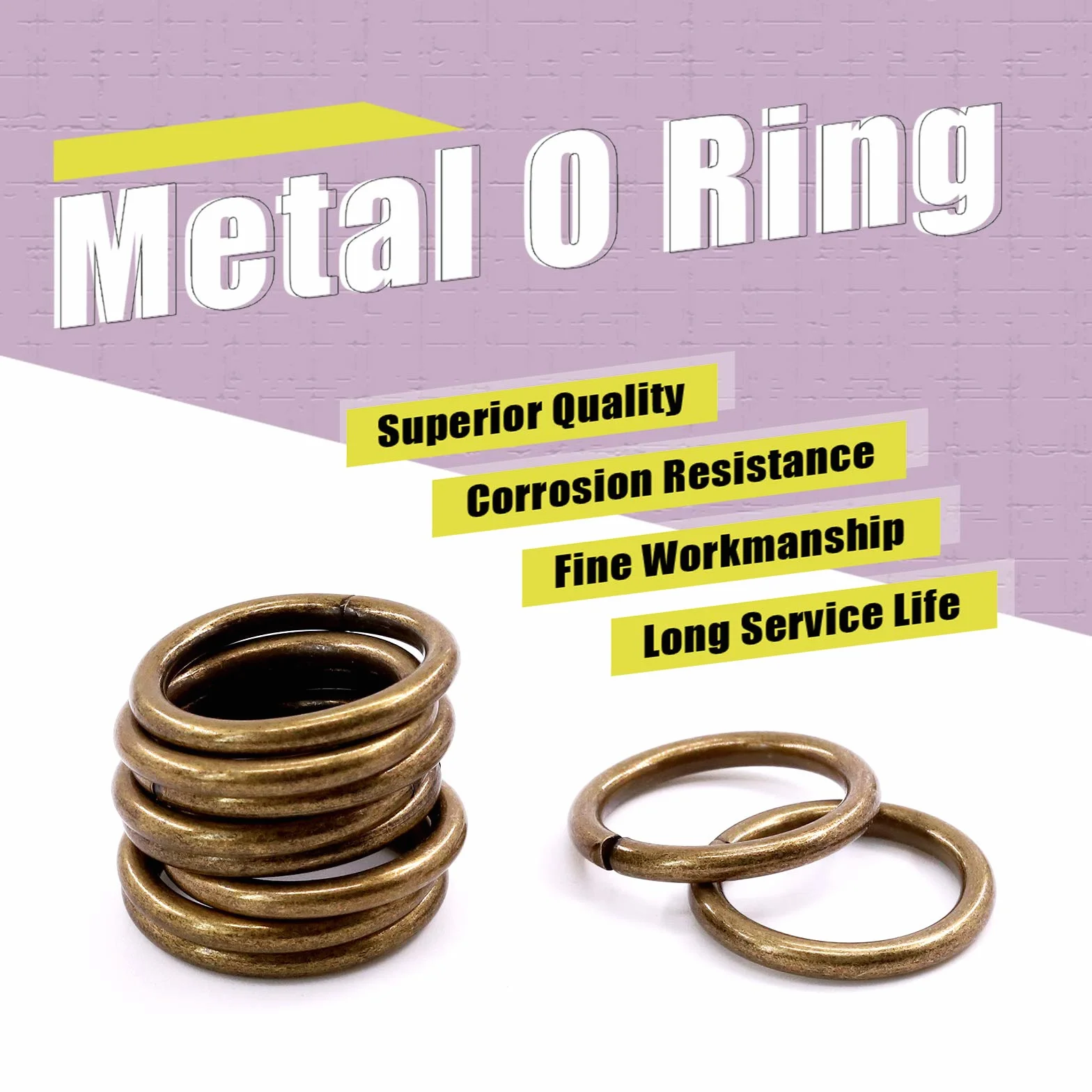 Swpeet 60 anillos de metal 3/4 pulgadas 20 mm bronce multiusos para bolsas de hardware, cinturones y correas para perros