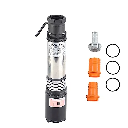 Bomba de Pozo Profundo de CC, Refuerzo de Agua Solar, Gran Flujo, Elevación Alta, 24 V, 2SYDC24 V/S6-20-220 para el Hogar, Granja, Jardín, Barco, Piscina con Motor de Cobre,