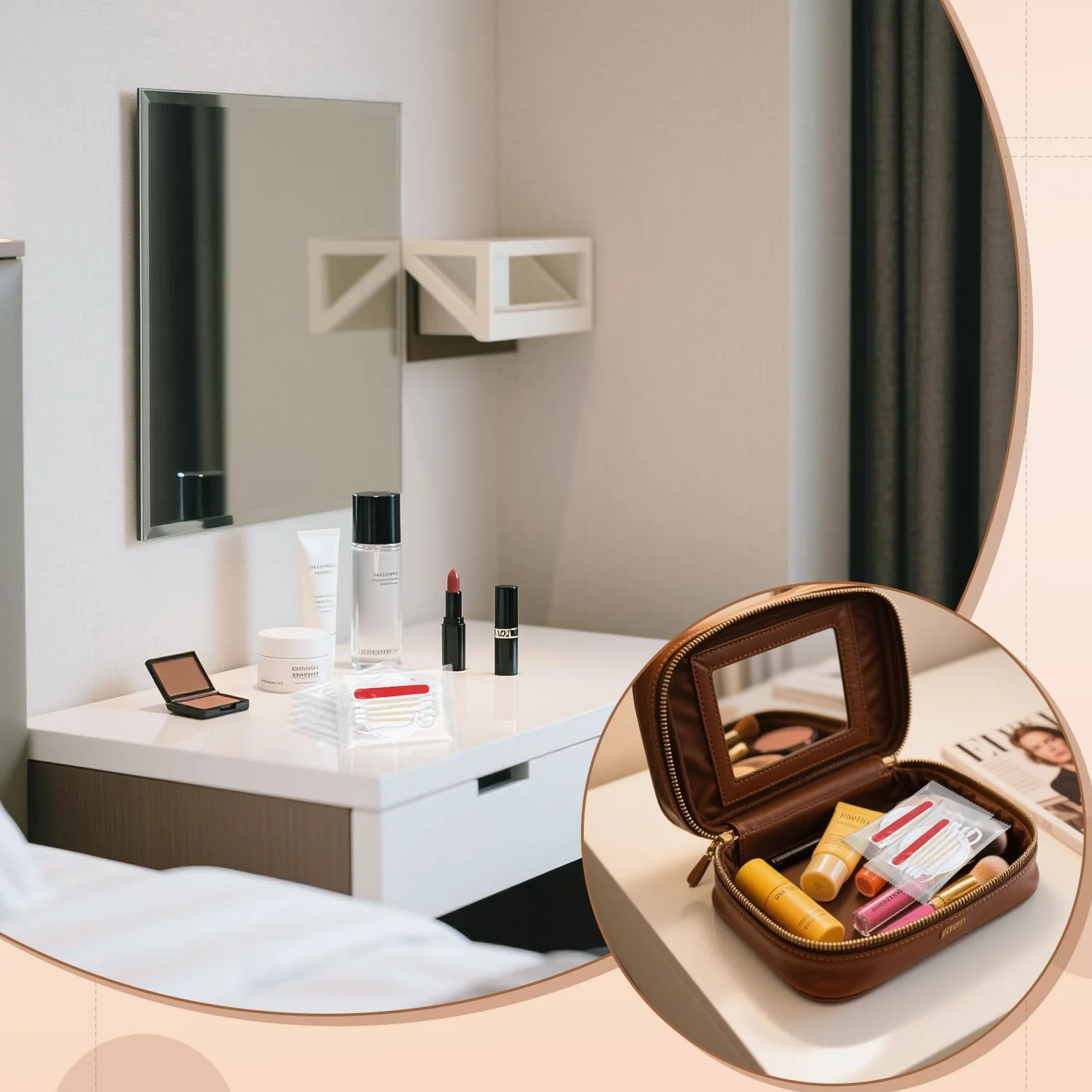 Kits de tocador a granel, hotel empaquetado individualmente, 100 piezas con almohadillas de algodón, hisopos, hilo dental y lima de uñas