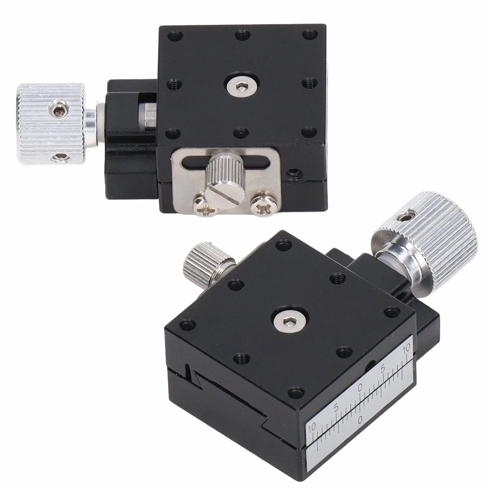 Plataforma de desplazamiento manual para ejes X, mesa deslizante con tornillo y escala, guía de cola de paloma 25x25mm para instrumentos ópticos