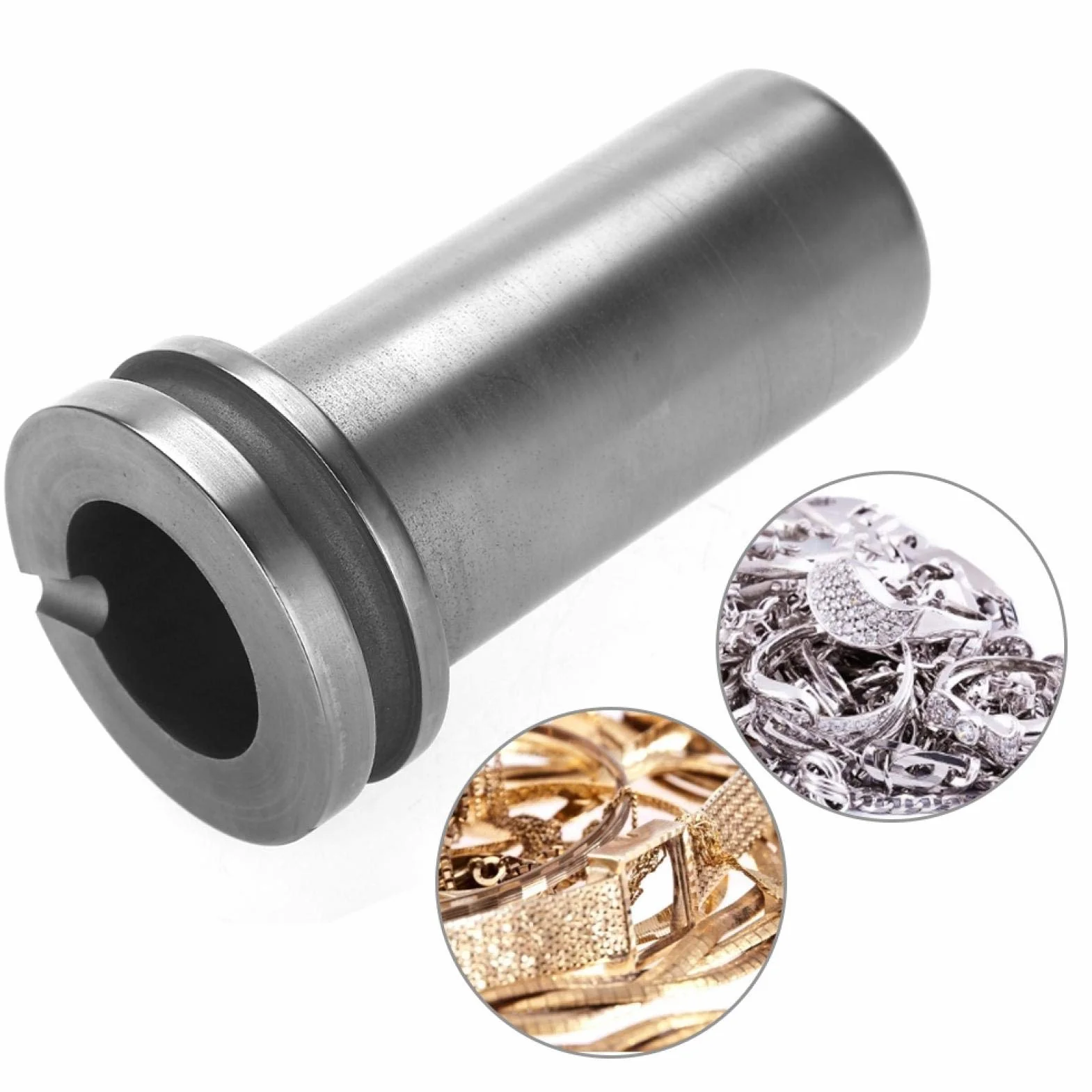 Crisol de grafito fundido para fundir oro, aleaciones, platino, metales preciosos (1kg)