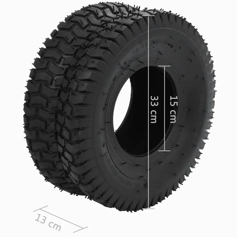 Neumáticos para carretilla, 2 unidades, 15 x 6,00 – 6, 4PR, goma de repuesto, 33 cm, diámetro exterior 160 kg por neumático, para carretilla de transporte, carrito de transporte, uso en