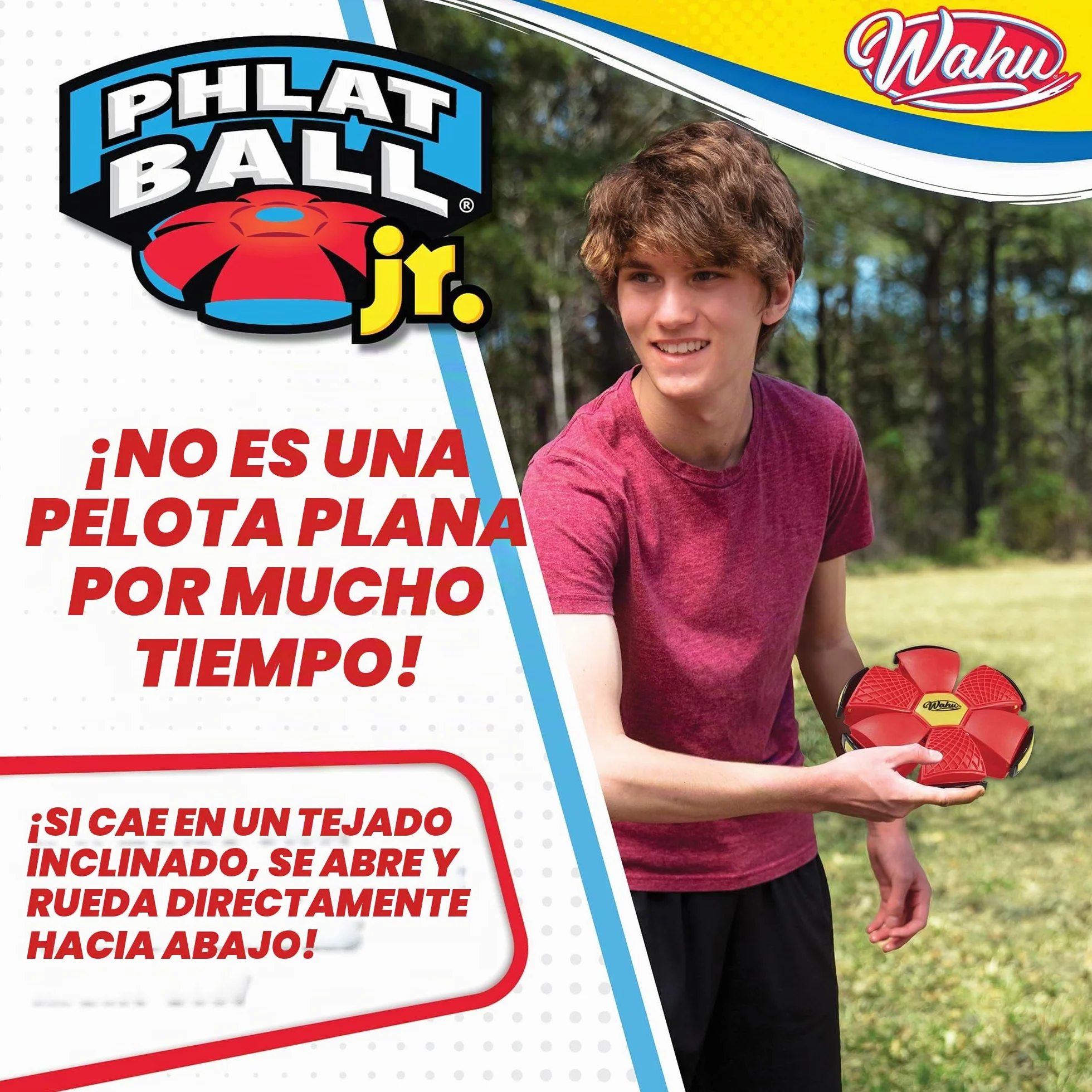 Wahu PHLAT BALL Junior Mini Frisbee Transformable en Balón 10,2 cm Balón 15,2 cm Frisbee Juguetes de Exterior para Niños