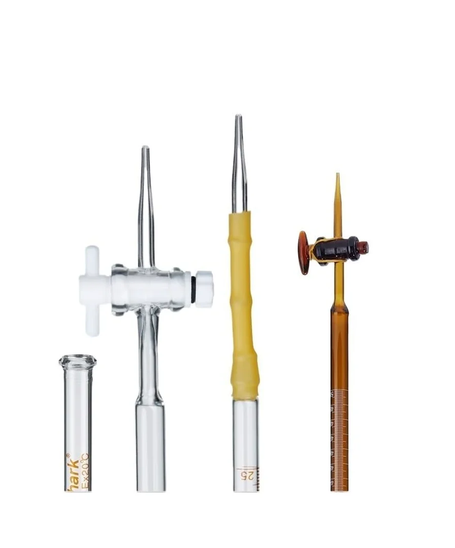 Bureta de Vidrio Borosilicato Clase A - 10ml a 100ml Graduada para Titulación de Laboratorio, Llave de Vidrio de Precisión, Resistente a Ácidos y Álcalis(Transparent PTFE 50ml)