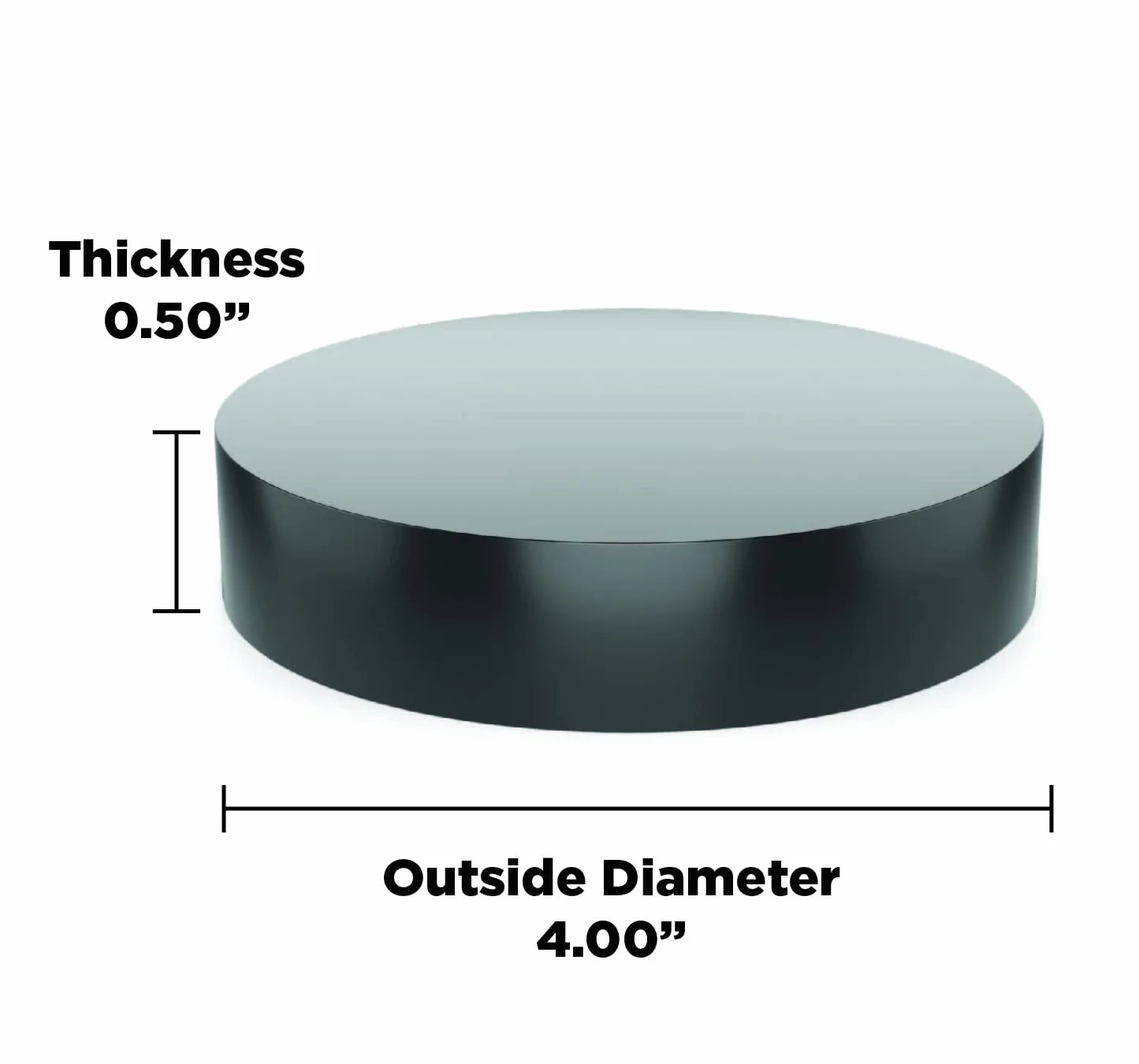 Isolate It: Sorbothane Almohadilla circular de aislamiento de vibraciones de 1,27 cm de grosor x 10,16 cm de diámetro. 30 Duro – 4 unidades