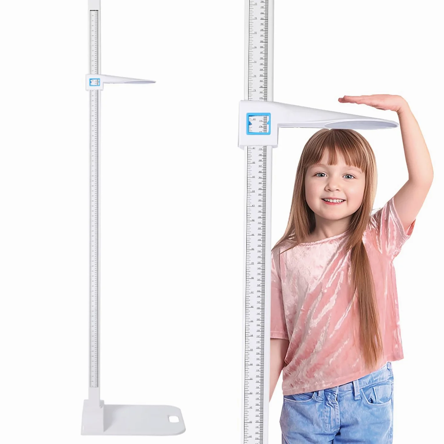 Medición de altura de aleación de aluminio, portátil, barra de medición de altura de 20-210 cm, unidad con cm y 8-82 cm para el hogar, oficina,