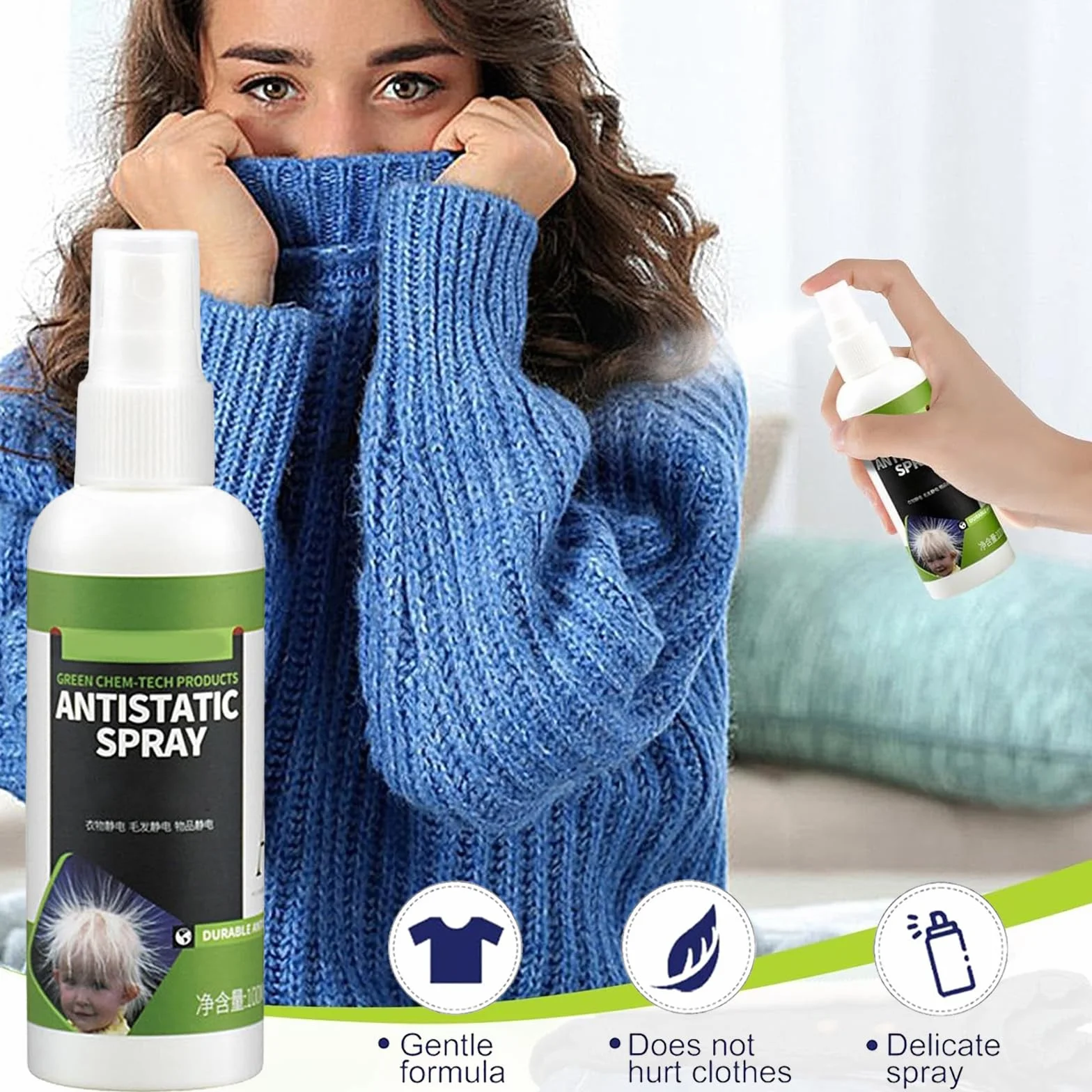 Spray Antiestático Para Ropa 100ml Anti-Static-Spray