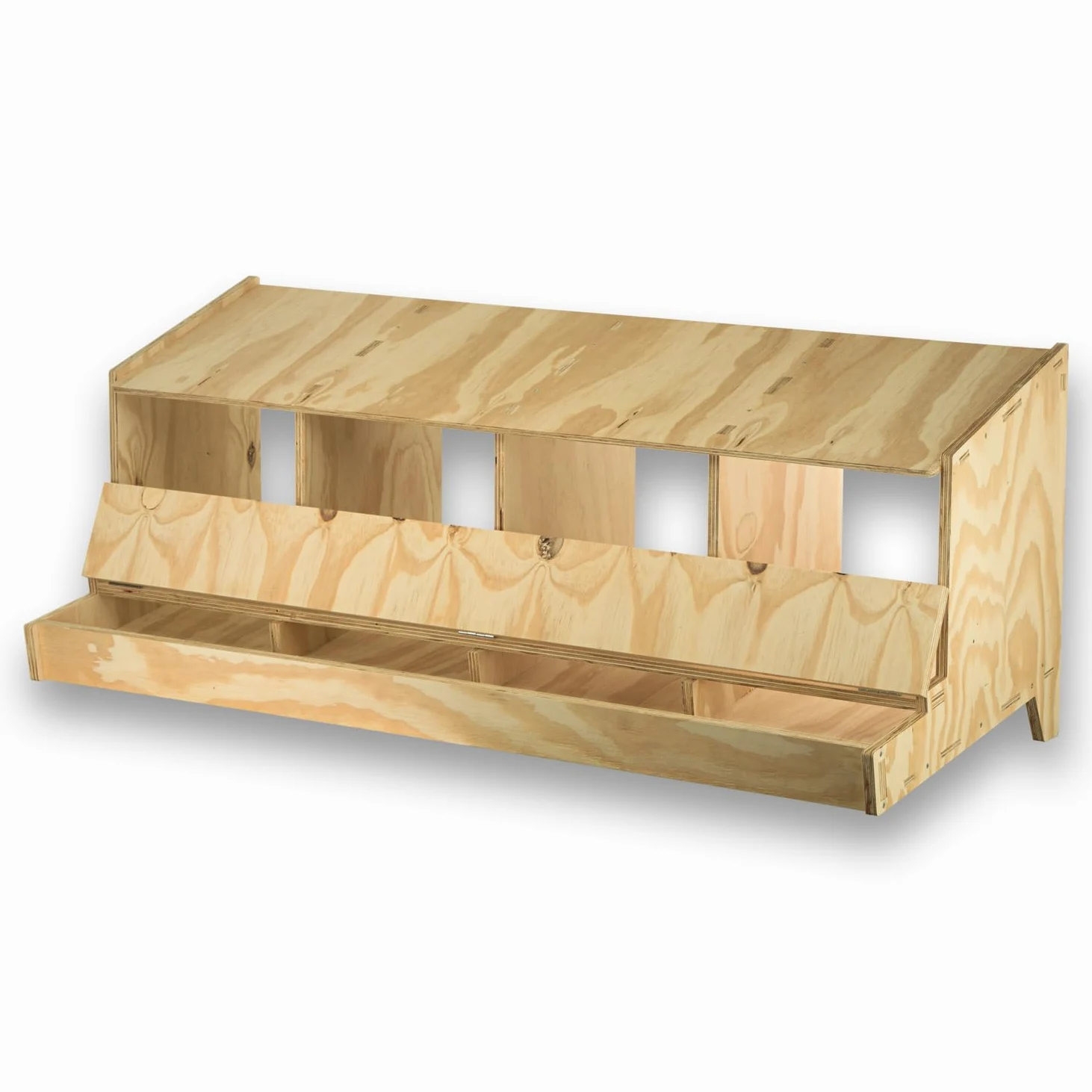 Ponedero de Madera con 4 Departamentos para Gallinas