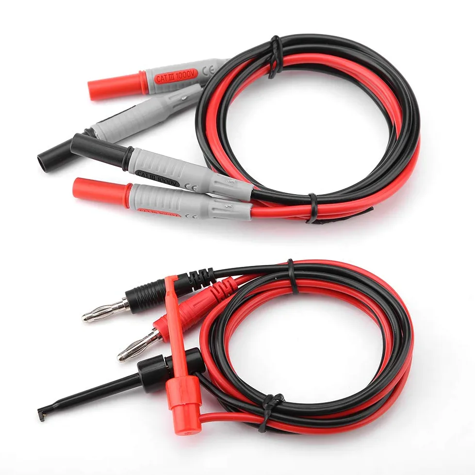 Oumefar Kit de Cables de Prueba de Sonda Multímetro Cable Universal 15 en 1 Accesorios Reemplazables para Pruebas Electrónicas