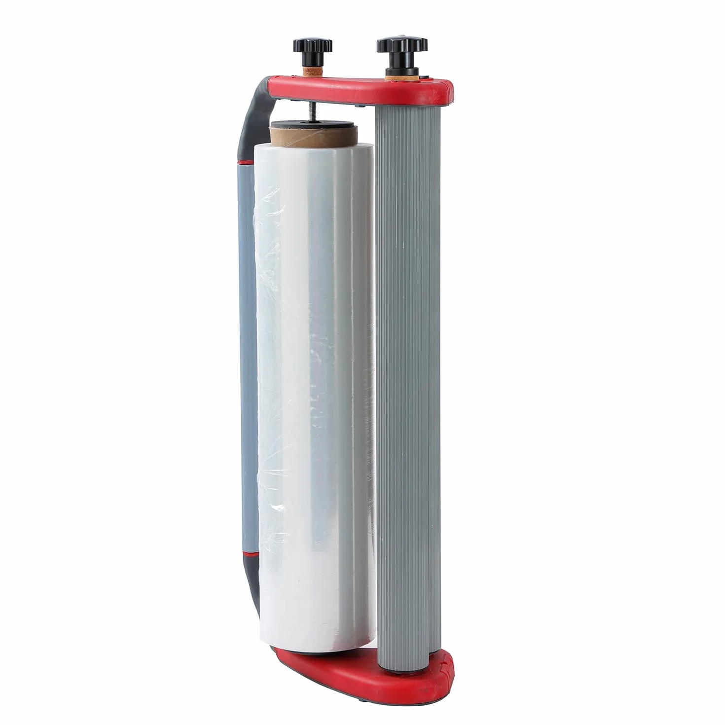 KATSU Tools Herramienta dispensadora manual de película estirable, tensión ajustable, máquina de embalaje de palés de cartón, 1 rollo de película de 3 kg incluido