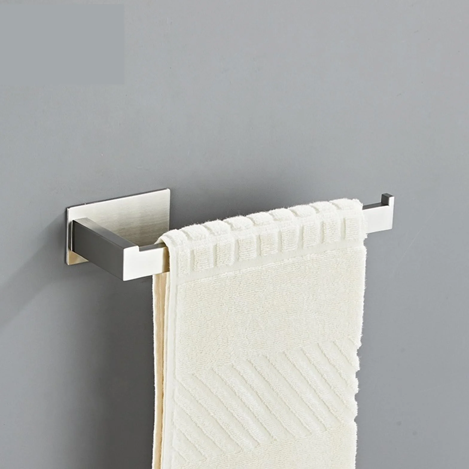 Juego de Accesorios de Baño de Acero Inoxidable Plateados, Toallero, Soporte de Papel Higiénico, Gancho, 4 Piezas
