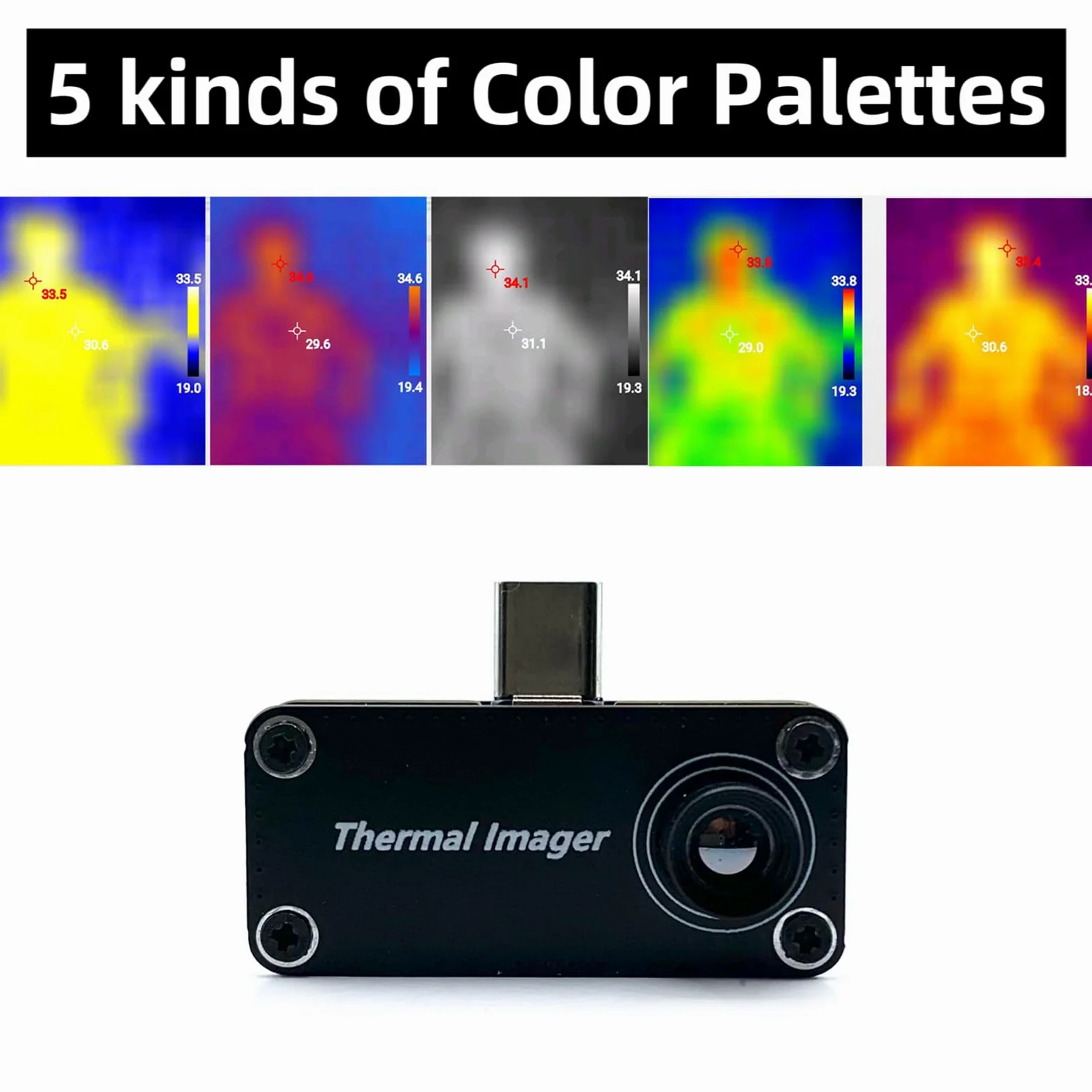 Sensor de temperatura para cámara de imágenes térmicas, herramienta de medición para uso en viajes, calibre tipo C