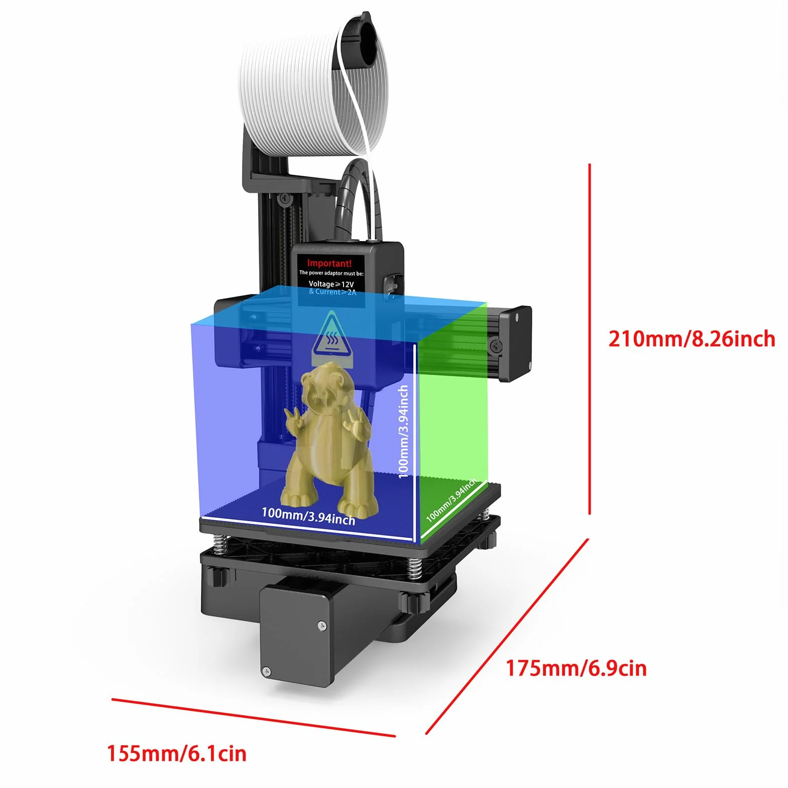 Impresora 3D de alta precisión, 10-40 mm/s, mini máquinas de impresión 3D para principiantes, bricolaje, soporta filamento PLA TPU de 1,75 mm, impresora 3D para principiantes con 1 clic