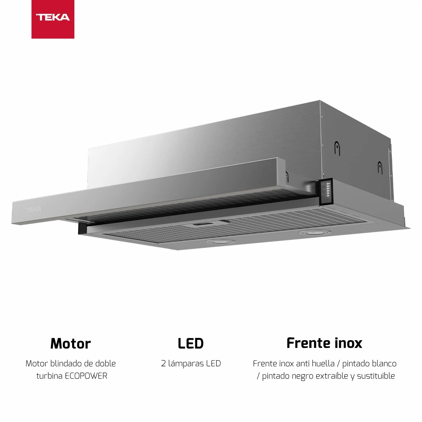 TEKA Campana Extractora Integrada 60 cm, 3 Velocidades, Motor Doble, Acero Inoxidable, CNL 6415