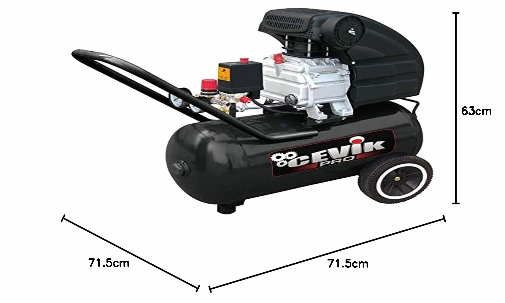 CEVIK PRO CA-PRO26NG Compresor Aire Portatil Monoblock 24L 2.5HP 9 Bar 246 l/min Sin Aceite