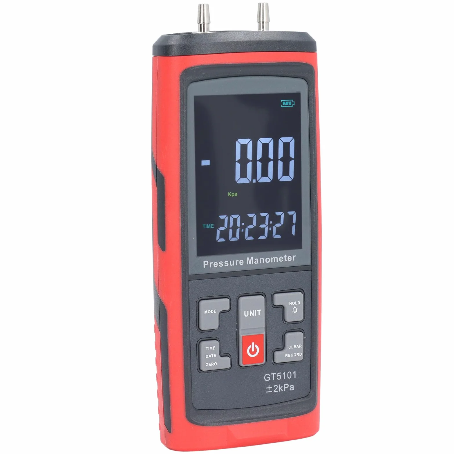 Manómetro Digital de Alta Precisión con Manómetro Diferencial de ±2 KPa para Medición de Gas en Sistemas HVAC y Laboratorios
