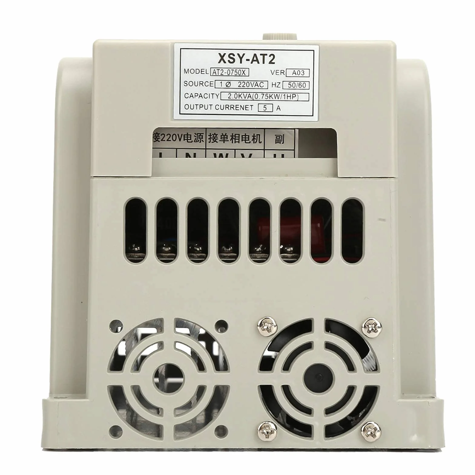 Unidad de frecuencia Variable VFD AT2-0750X Inversor VFD 220V Ca Inversor de Accionamiento de Frecuencia Variable Controlador de Velocidad VFD para Motor Monofásico de 0,75 KW