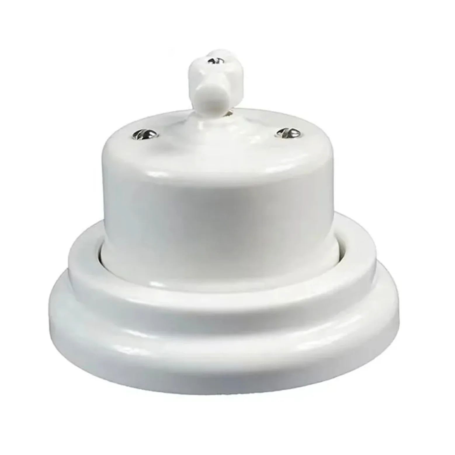 Interruptor giratorio de cerámica for luz de pared, interruptor de perilla de control de 2 vías for mejoras del hogar(Black Switch)