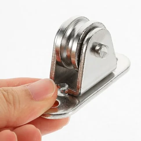 Juego de 6 bloques de polea de acero inoxidable pesado con rodamientos, sistema de polea de cuerda de alambre industrial para remolque de elevación y manipulación de materiales, kits de bricolaje
