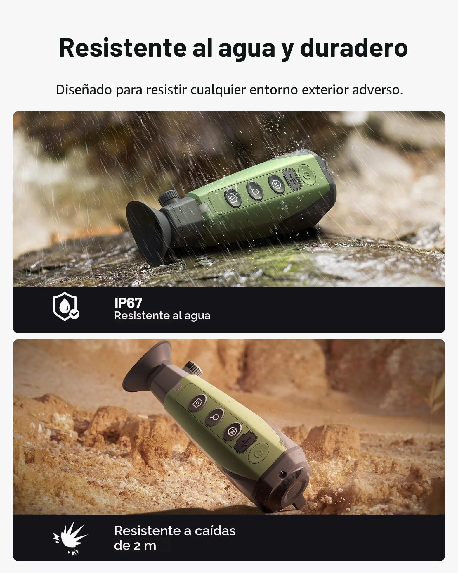 TOPDON Monocular termográfico TS004, 320x240 TISR Alta Resolución, 13 mm, 50 Hz, 32 GB de RAM, 11 Horas de batería, Ideal para exploración Nocturna al Aire Libre, observación de Fauna y Caza